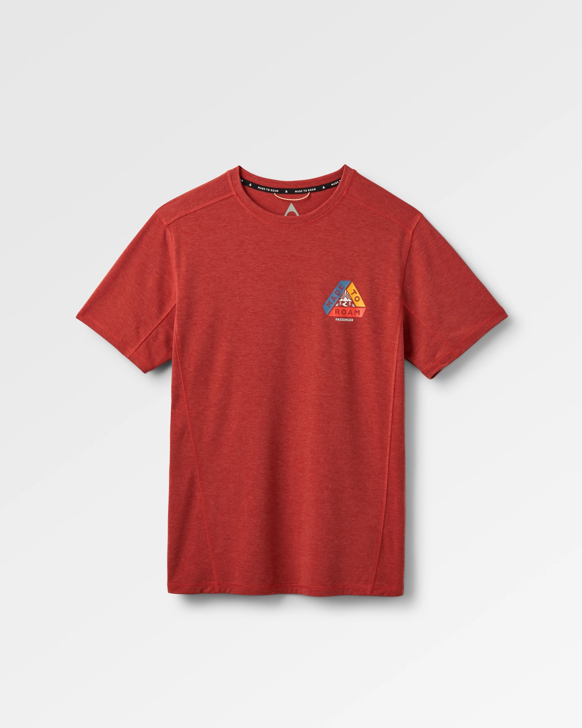 Kirkwood Textured Active T-Shirt - Red Ochre - Flatlay