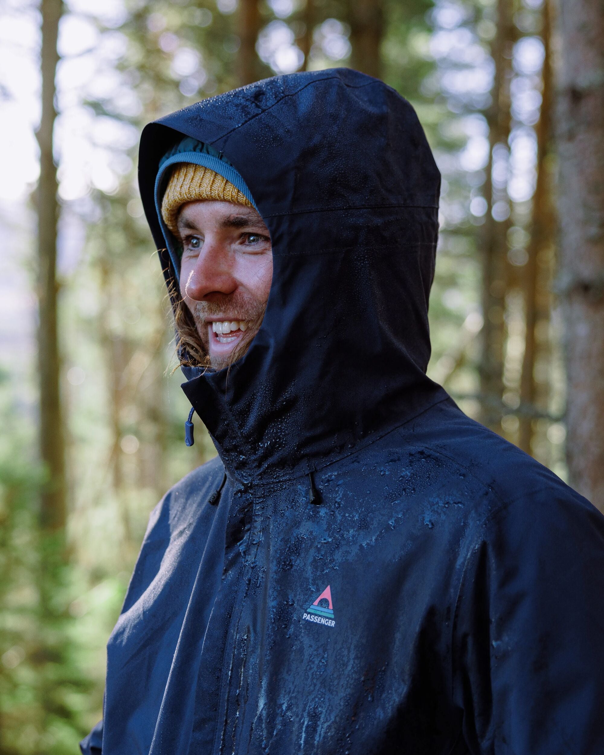 Downpour Recycled Waterproof Jacket - Rich Navy - Lifestyle