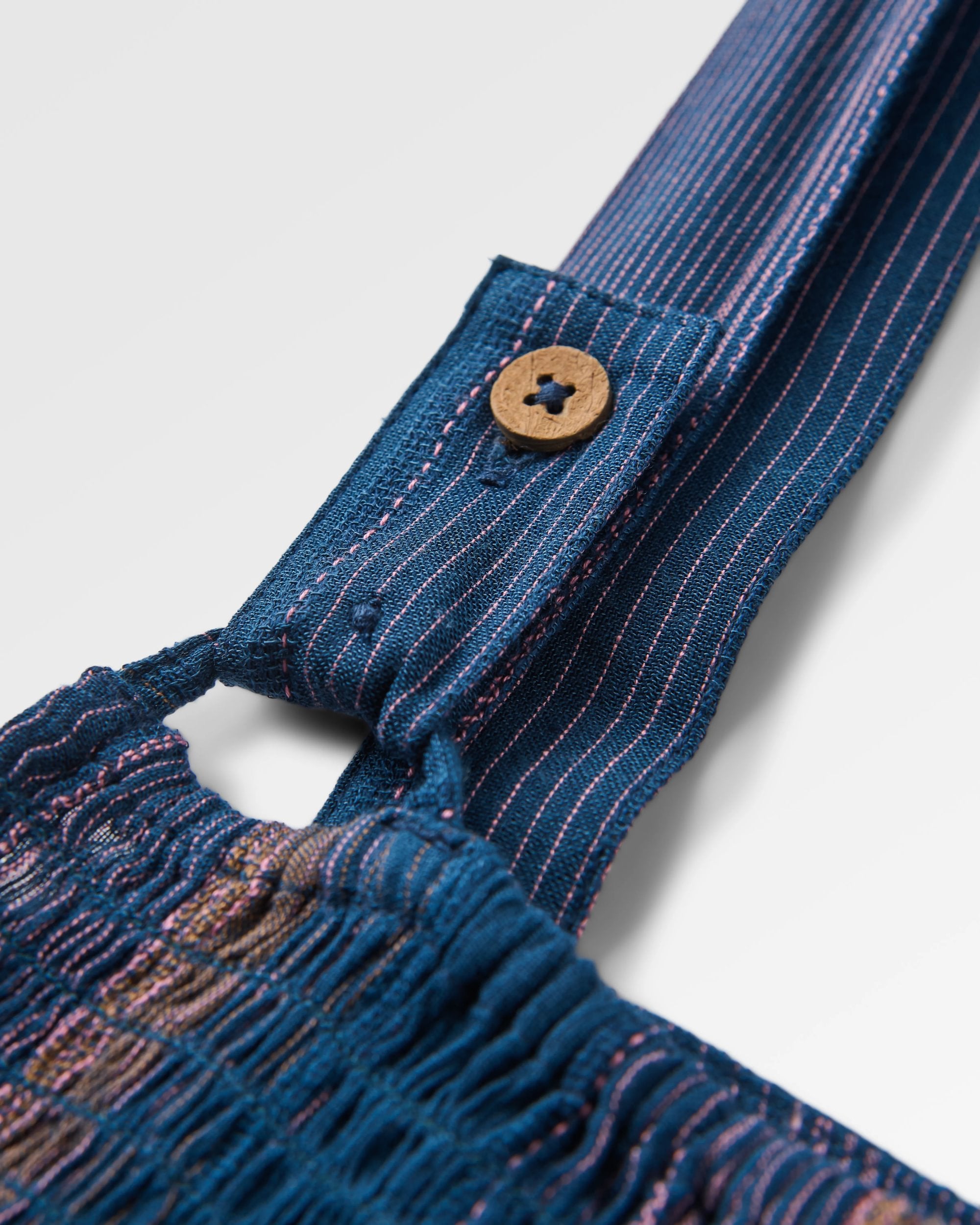 Soleis Woven Maxi Dress - Dark Denim Multi Stripe - Flatlay