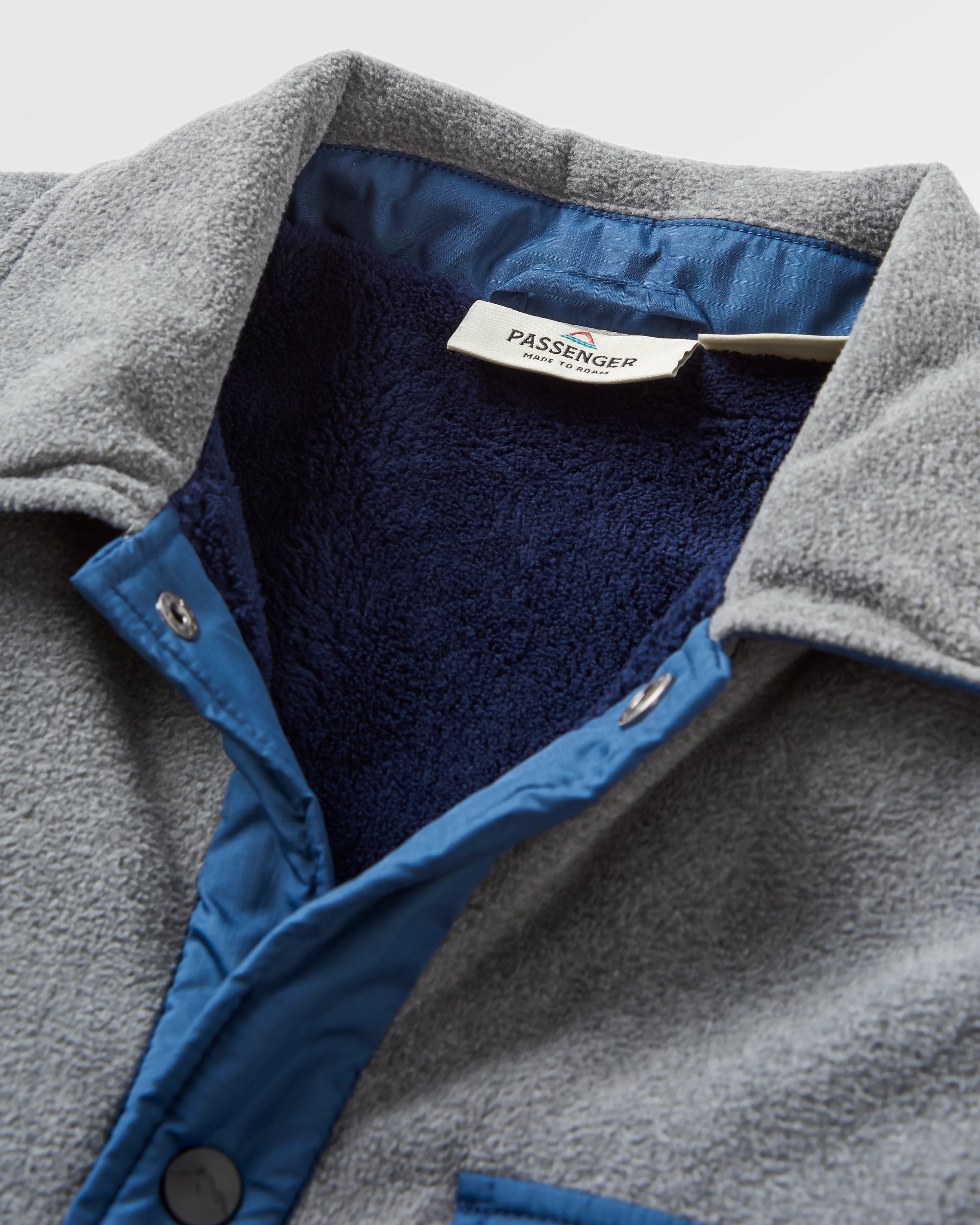 Firelight Sherpa Lined Overshirt - Grey Marl - Flatlay