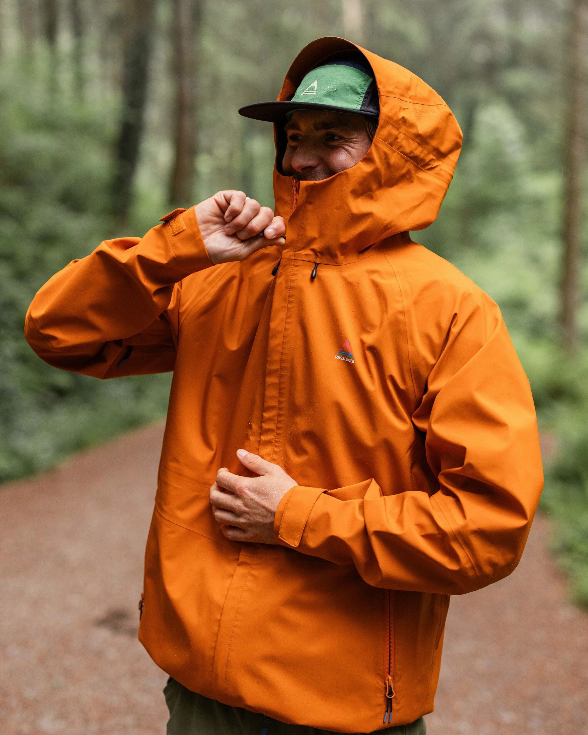 Five Season Recycled Waterproof Jacket - Sunset Orange - Lifestyle