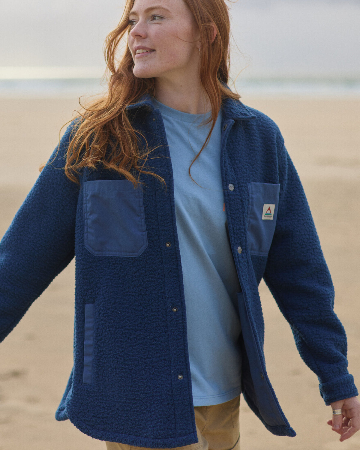 Rappel Sherpa Oversized Shirt - Dark Denim - Lifestyle