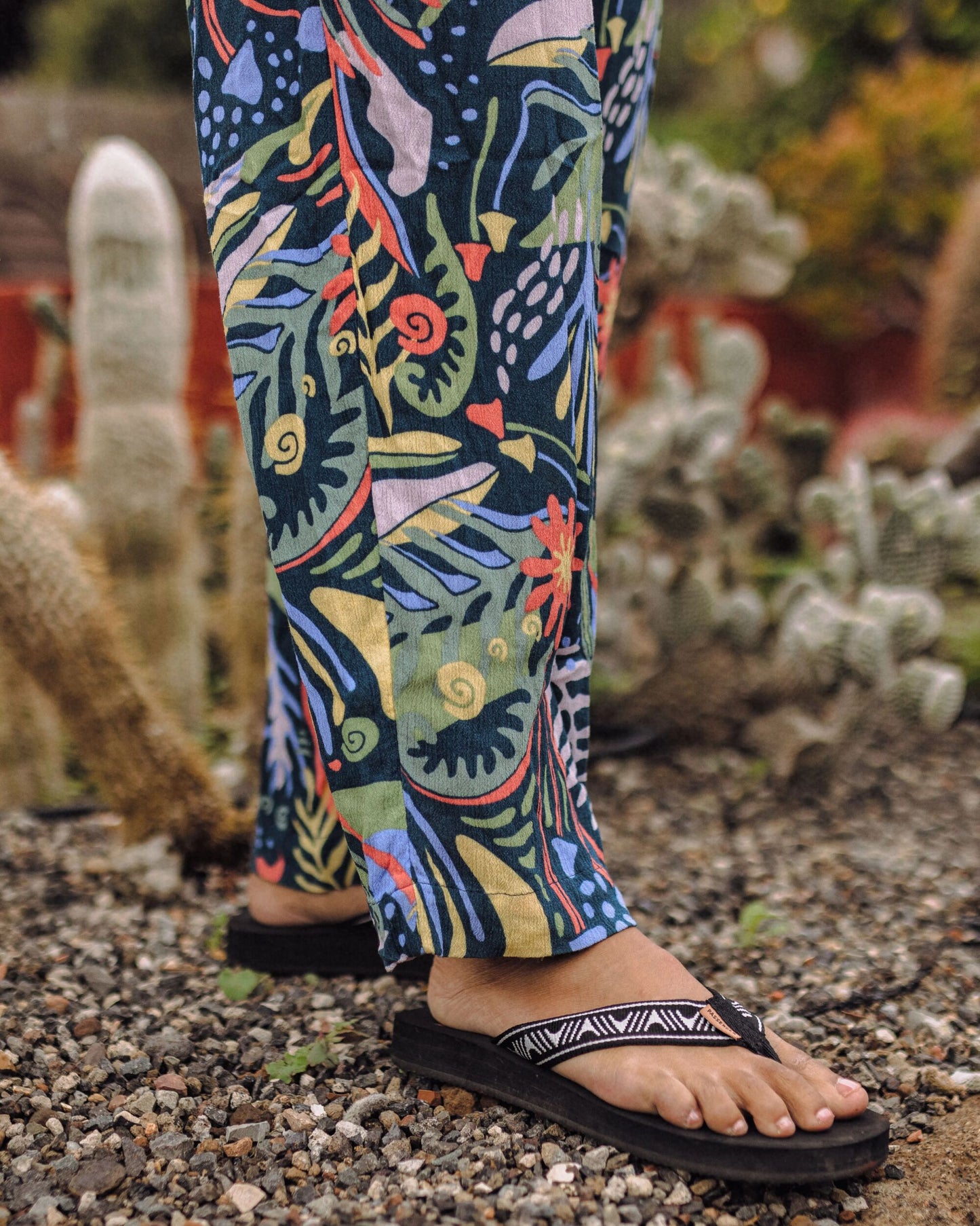 Thimbleberry Jumpsuit - Abstract Seaweed Tidal Blue -