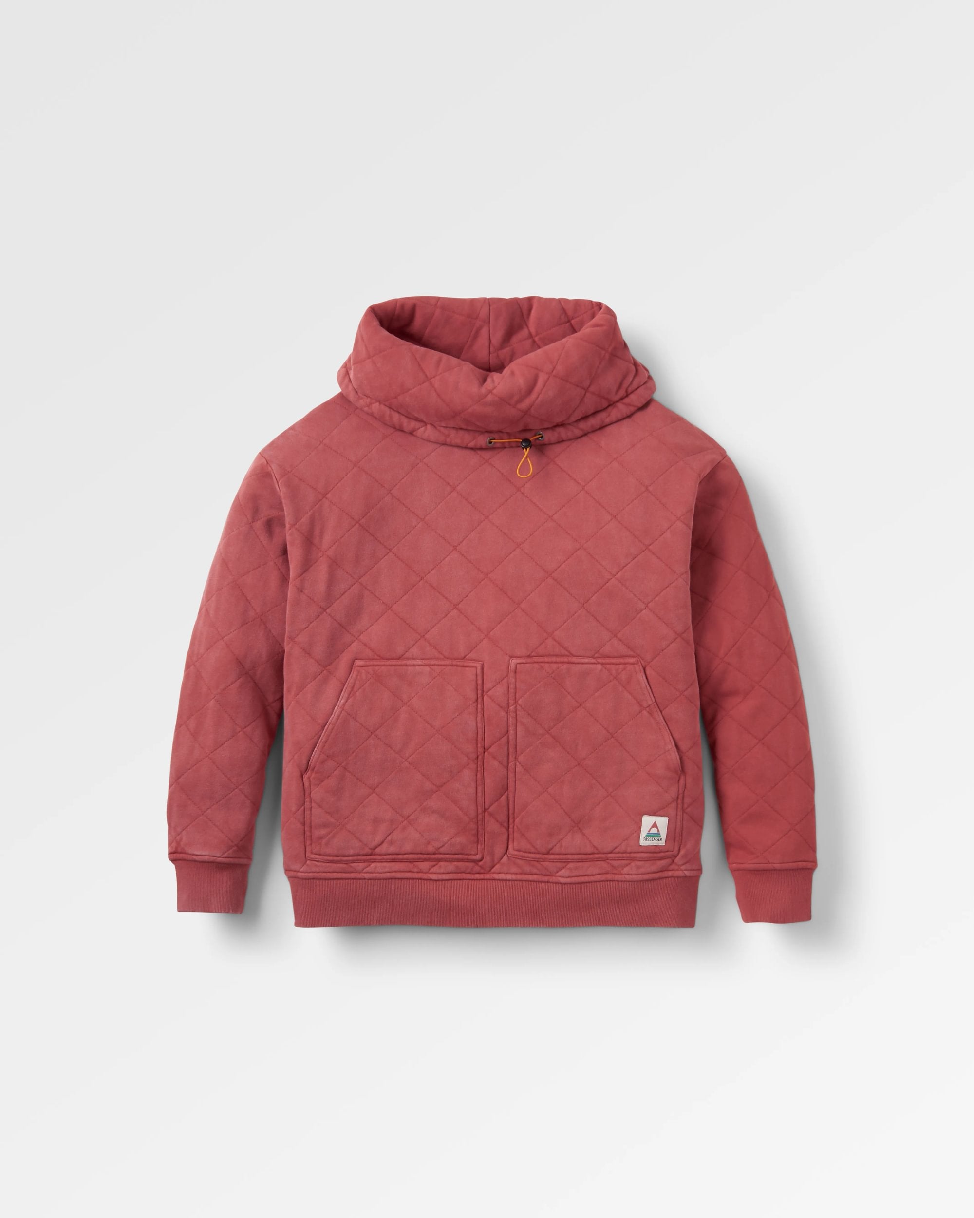 Clementine Recycled Quilted High Neck - Red Ochre - Flatlay
