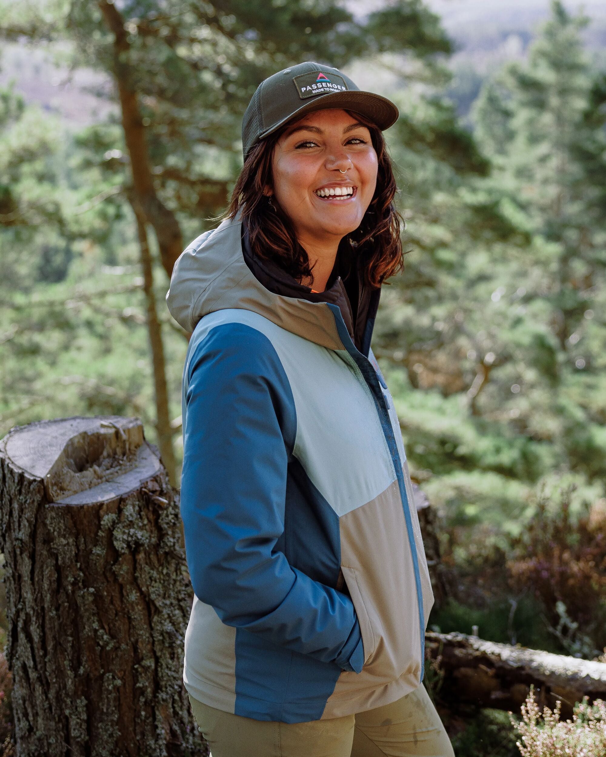 Rainstorm Recycled Waterproof Jacket - Tidal Blue/Arctic/Dusty Olive - Lifestyle