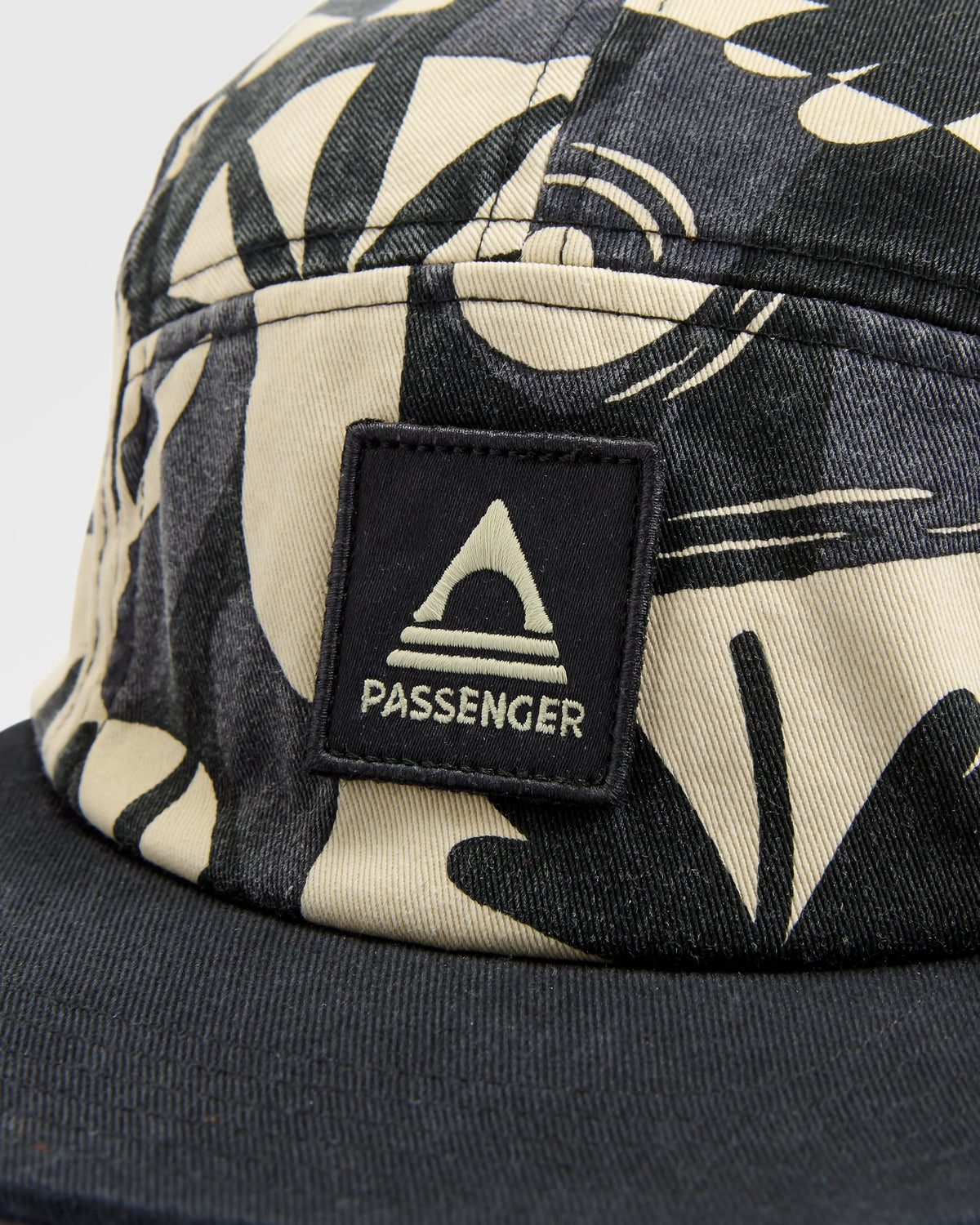 Coast 5 Panel Snapback Cap - Roam Further Black - Flatlay