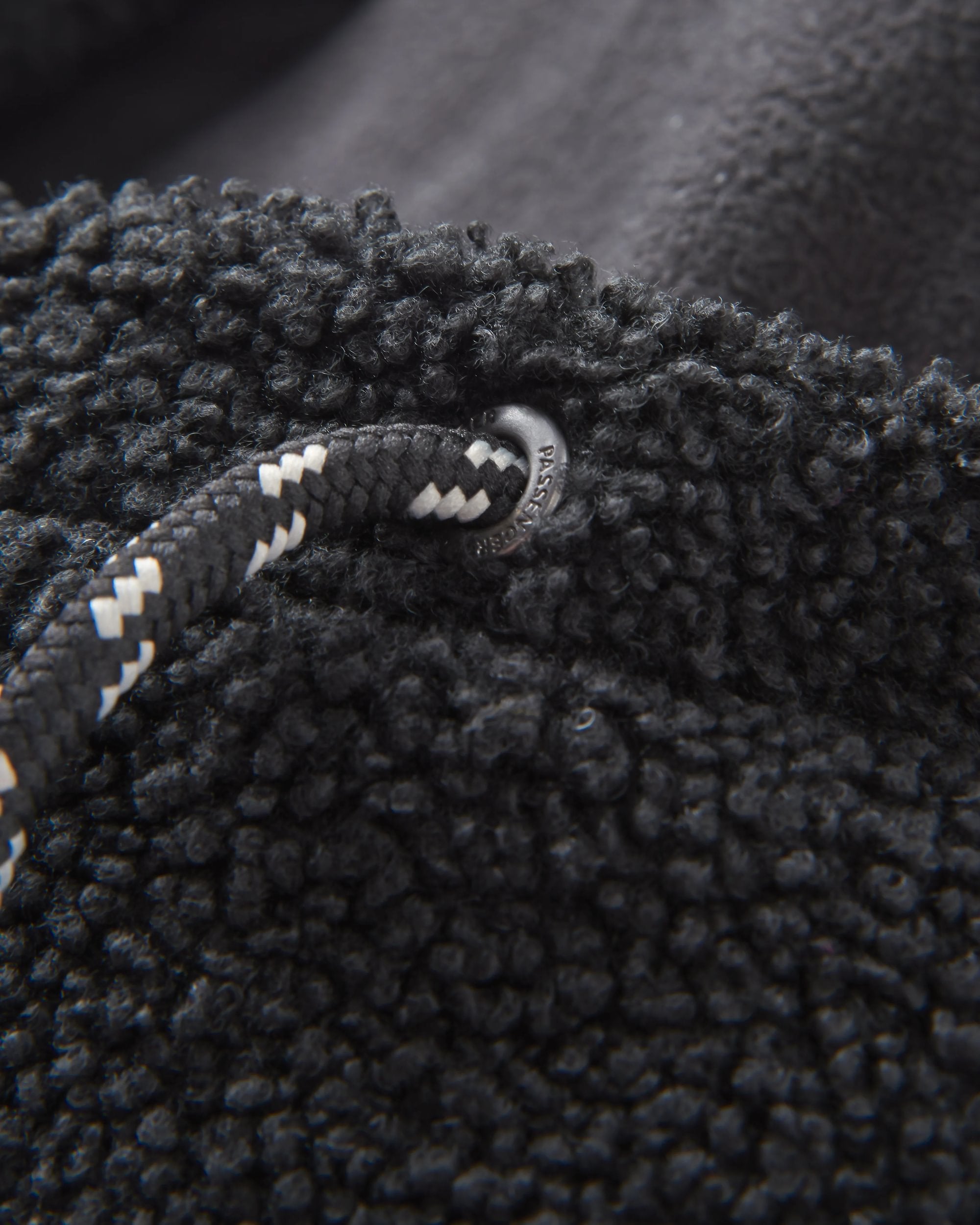 Snowdrift Recycled Fleece Hood - Black - Flatlay