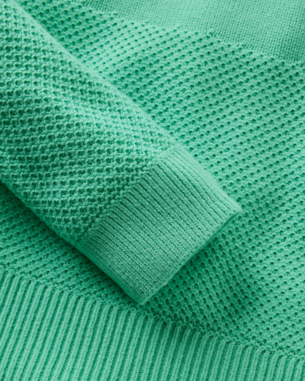 Cove Organic Cotton Knitted Jumper - Aquamarine - Flatlay