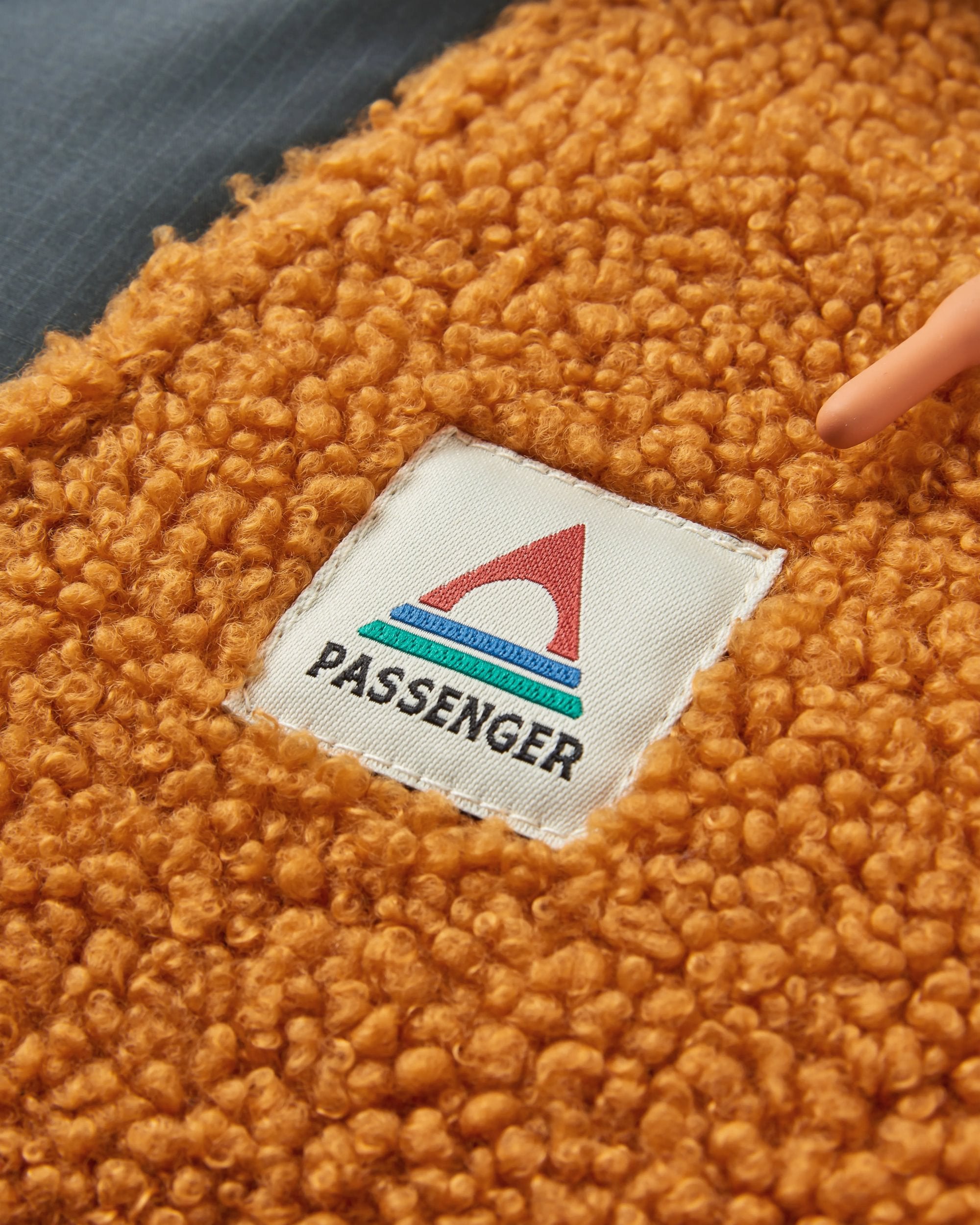 Woodland Recycled Polar-lined Sherpa Fleece - Retro Orange - Flatlay