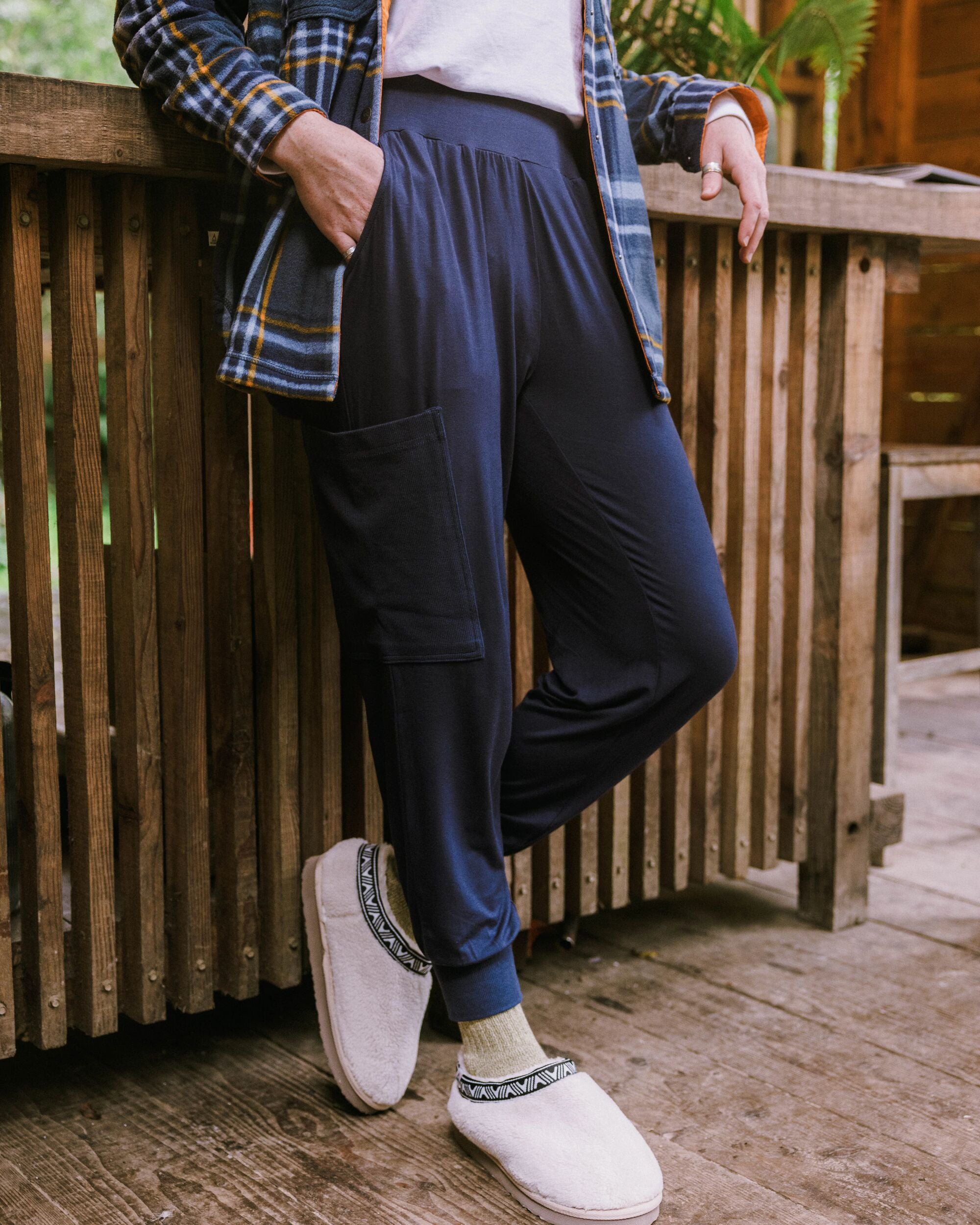 Day Dream Recycled Trouser - Rich Navy - Lifestyle