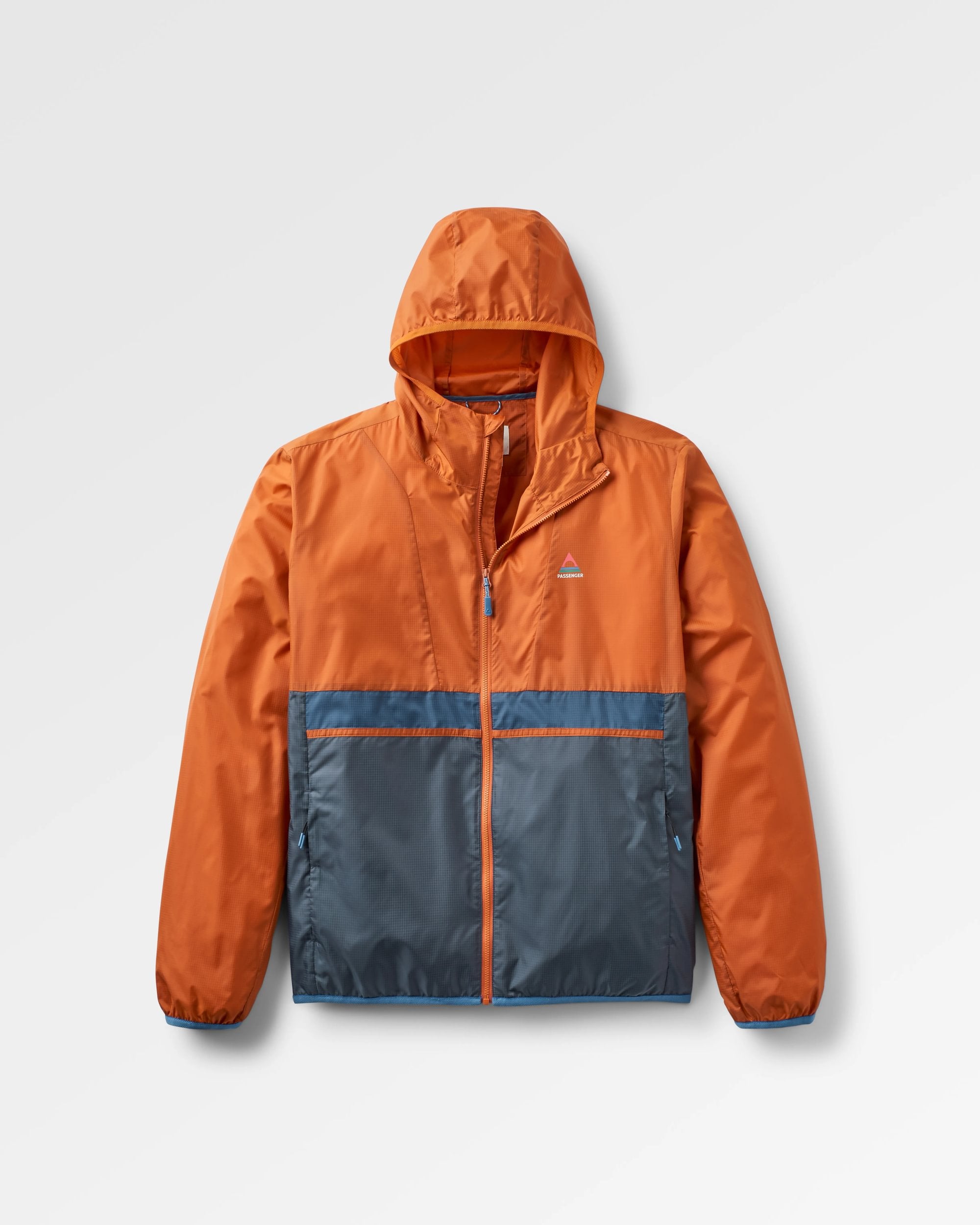 Gusto Recycled Windshell Jacket - Sunset Orange/Charcoal - Flatlay