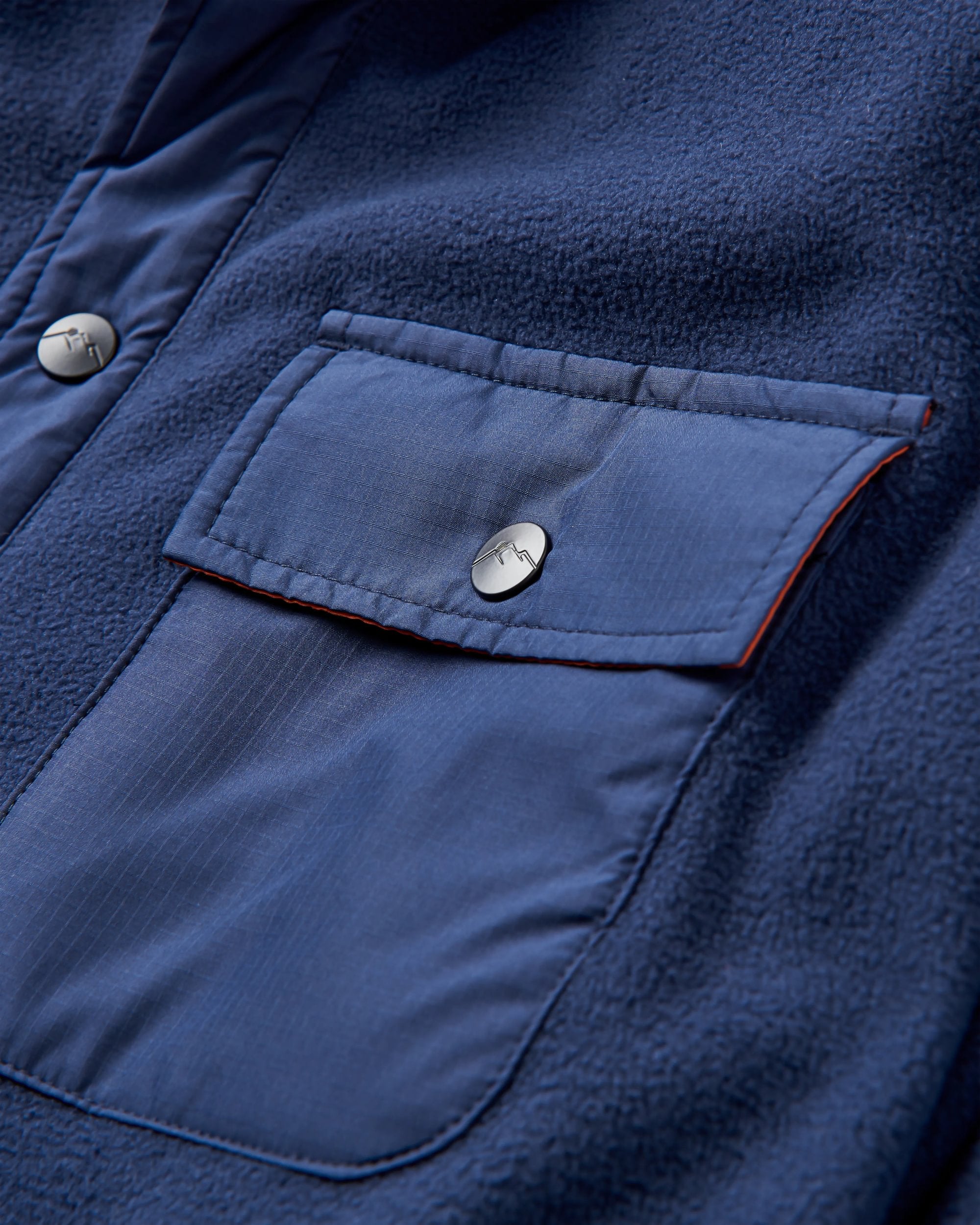 Firelight Sherpa Lined Overshirt - Rich Navy - Flatlay