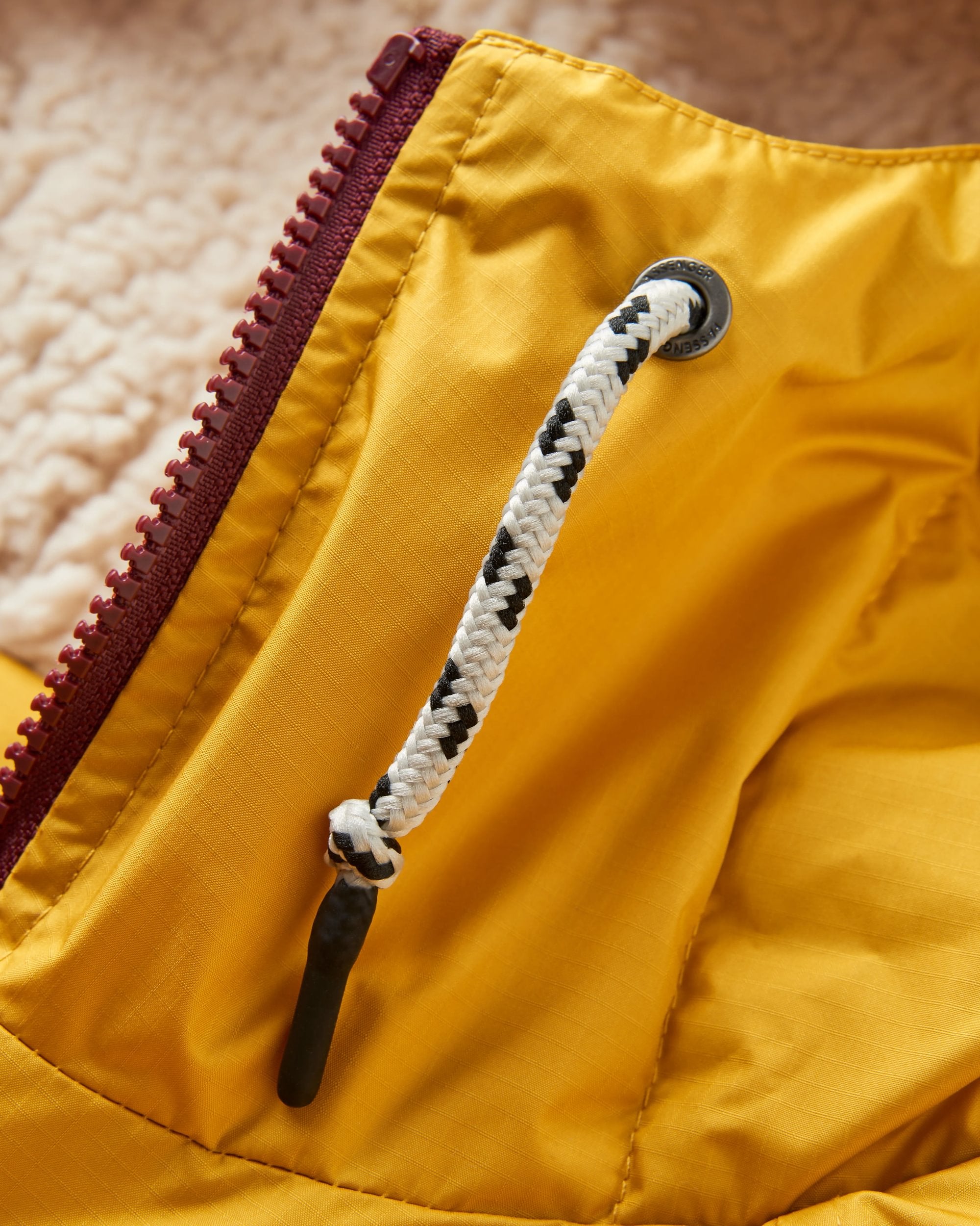 Waves Recycled Sherpa Lined Changing Robe - Fig/Heritage Yellow - Flatlay