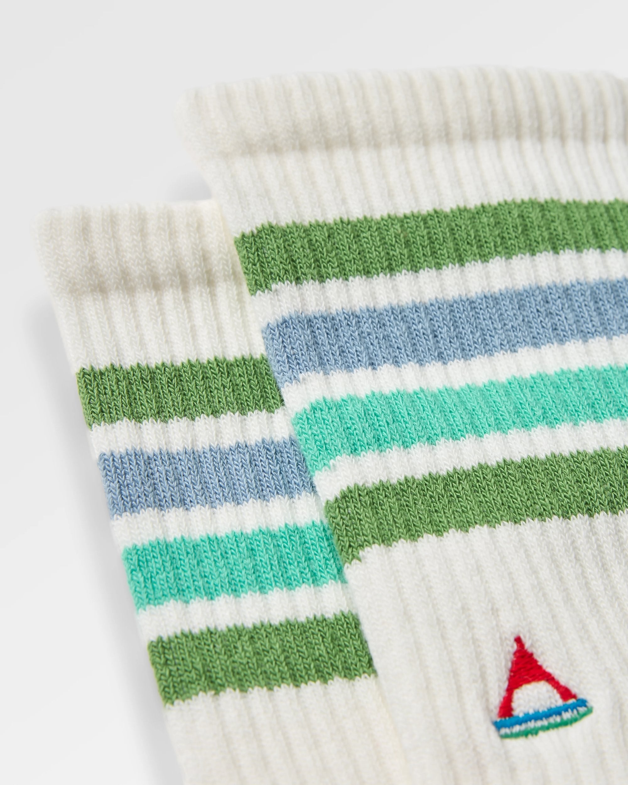 Organic Midweight Crew Socks - Birch - Flatlay