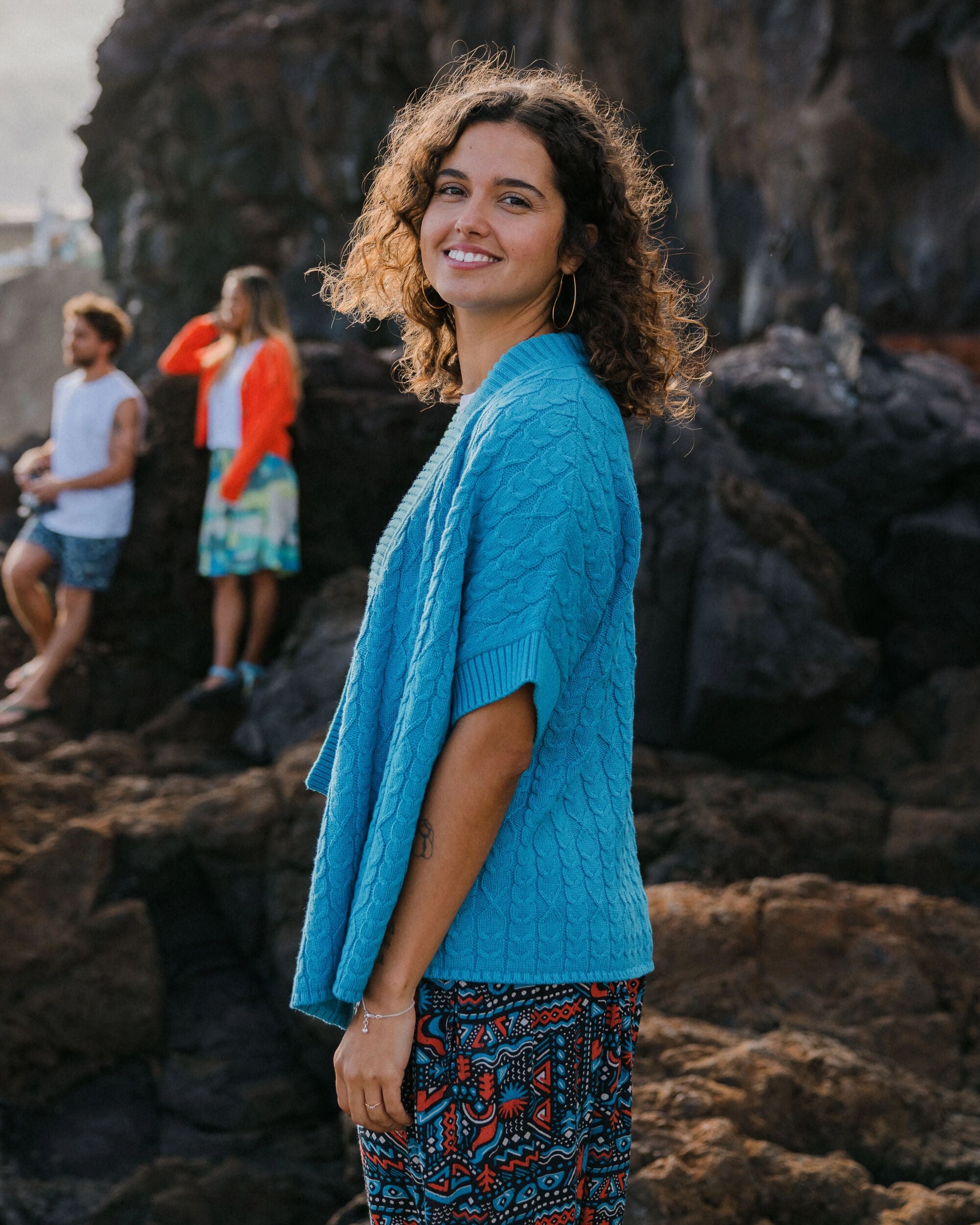 Homely Knitted Cardigan - Bluejay - Lifestyle