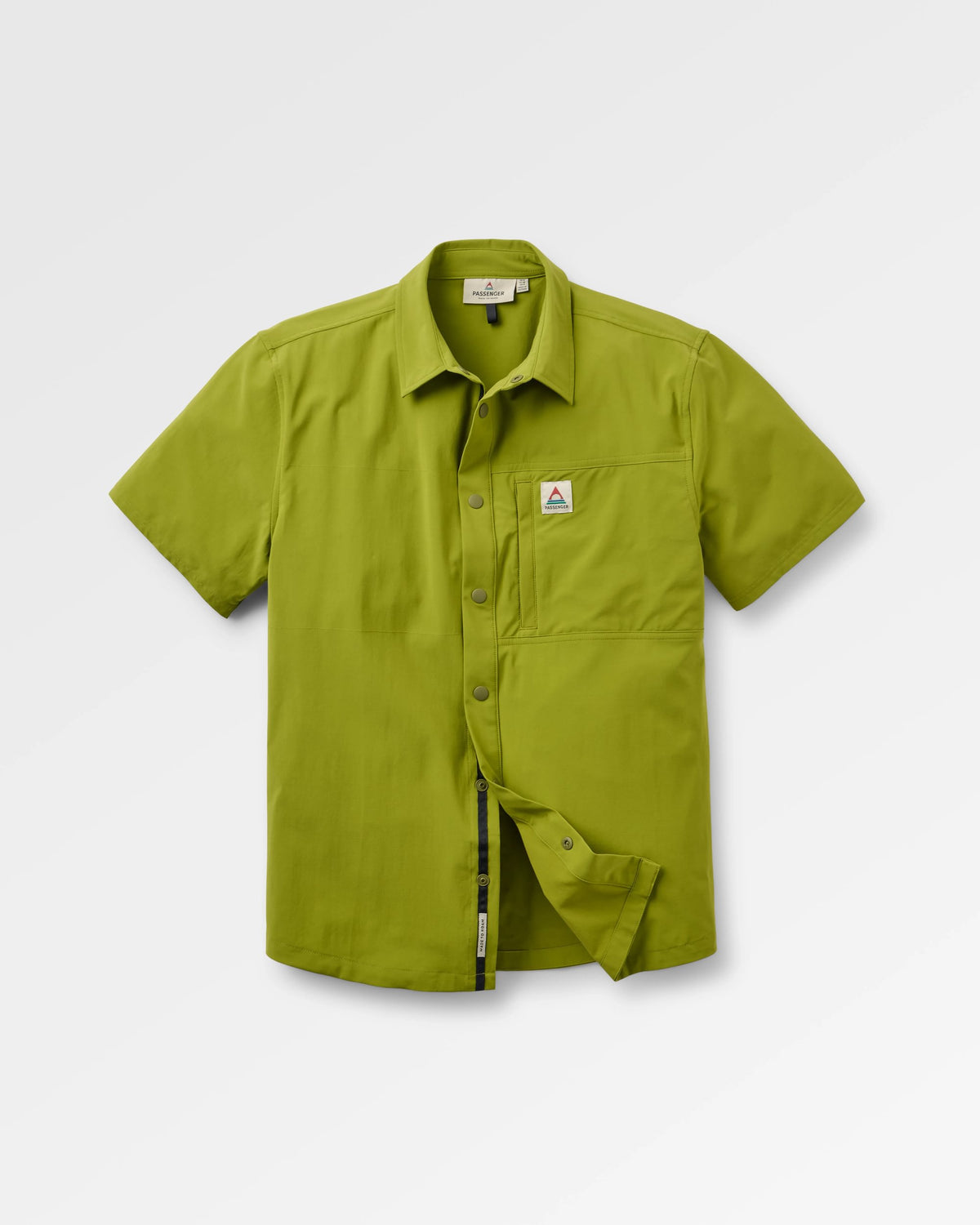Traveller Short Sleeve Stretch Shirt - Tea Green - Flatlay
