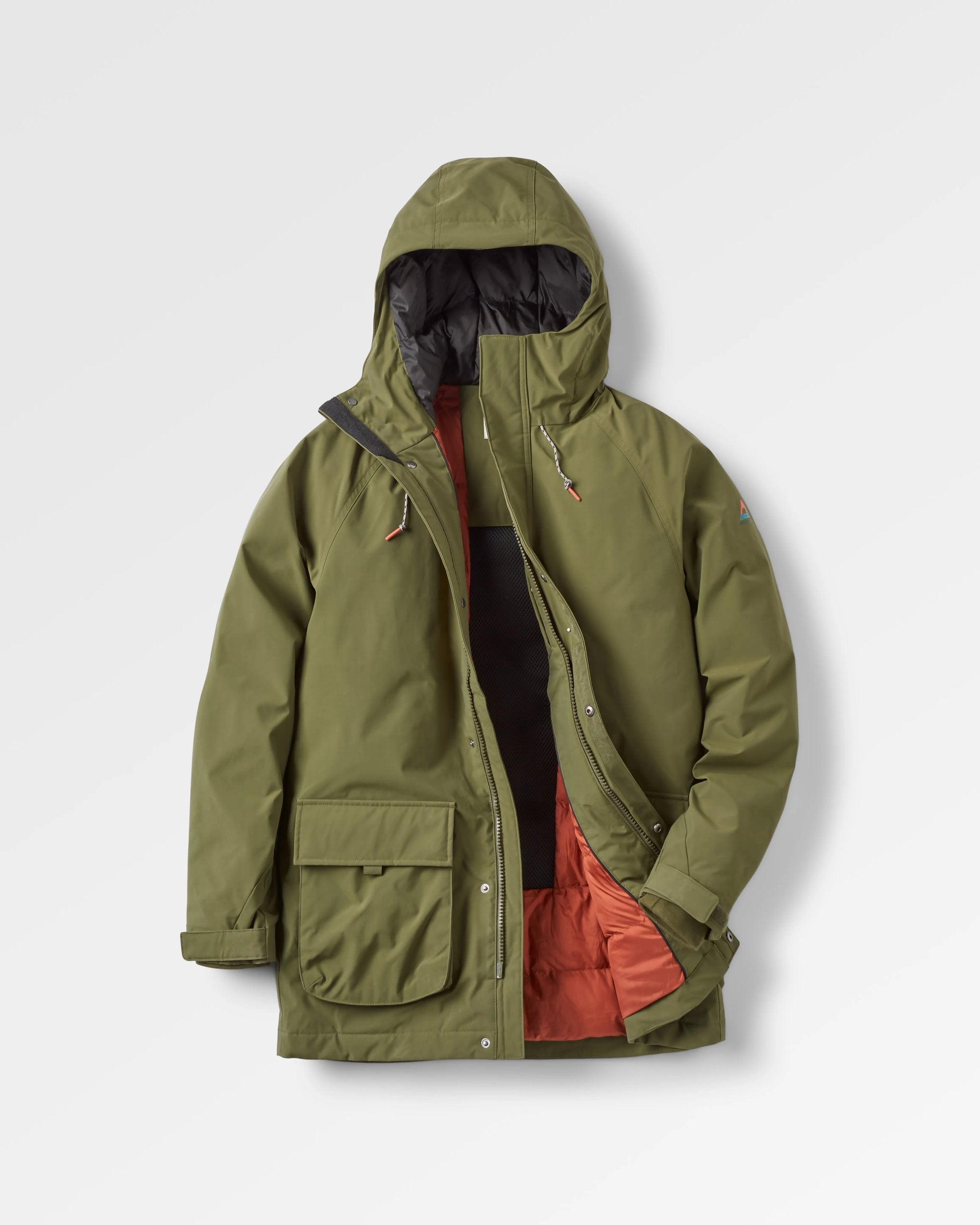 Baltic Recycled Insulated Parka - Khaki - Flatlay