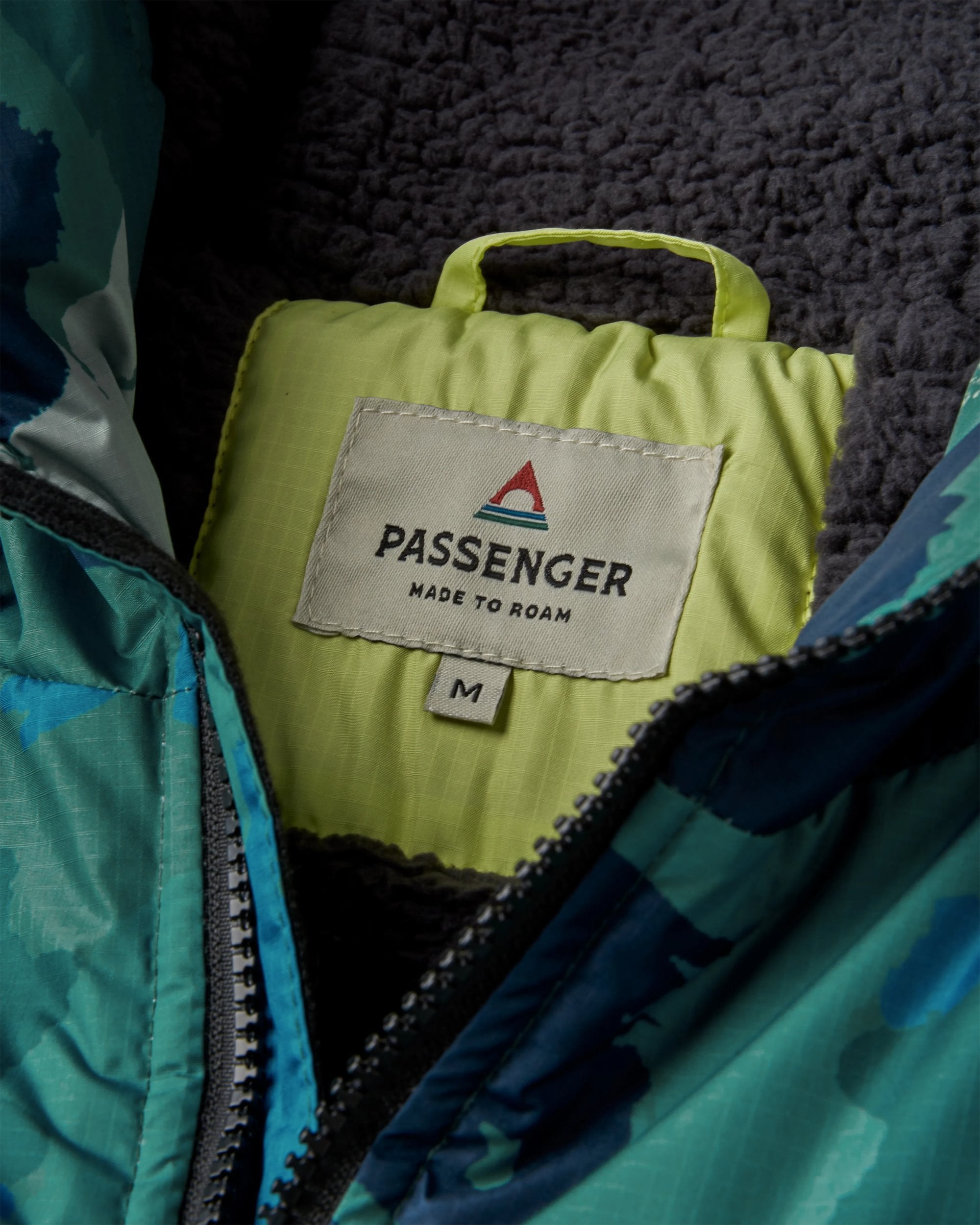 Waves Recycled Sherpa Lined Changing Robe - Alpine Camo Rain Forest - Flatlay