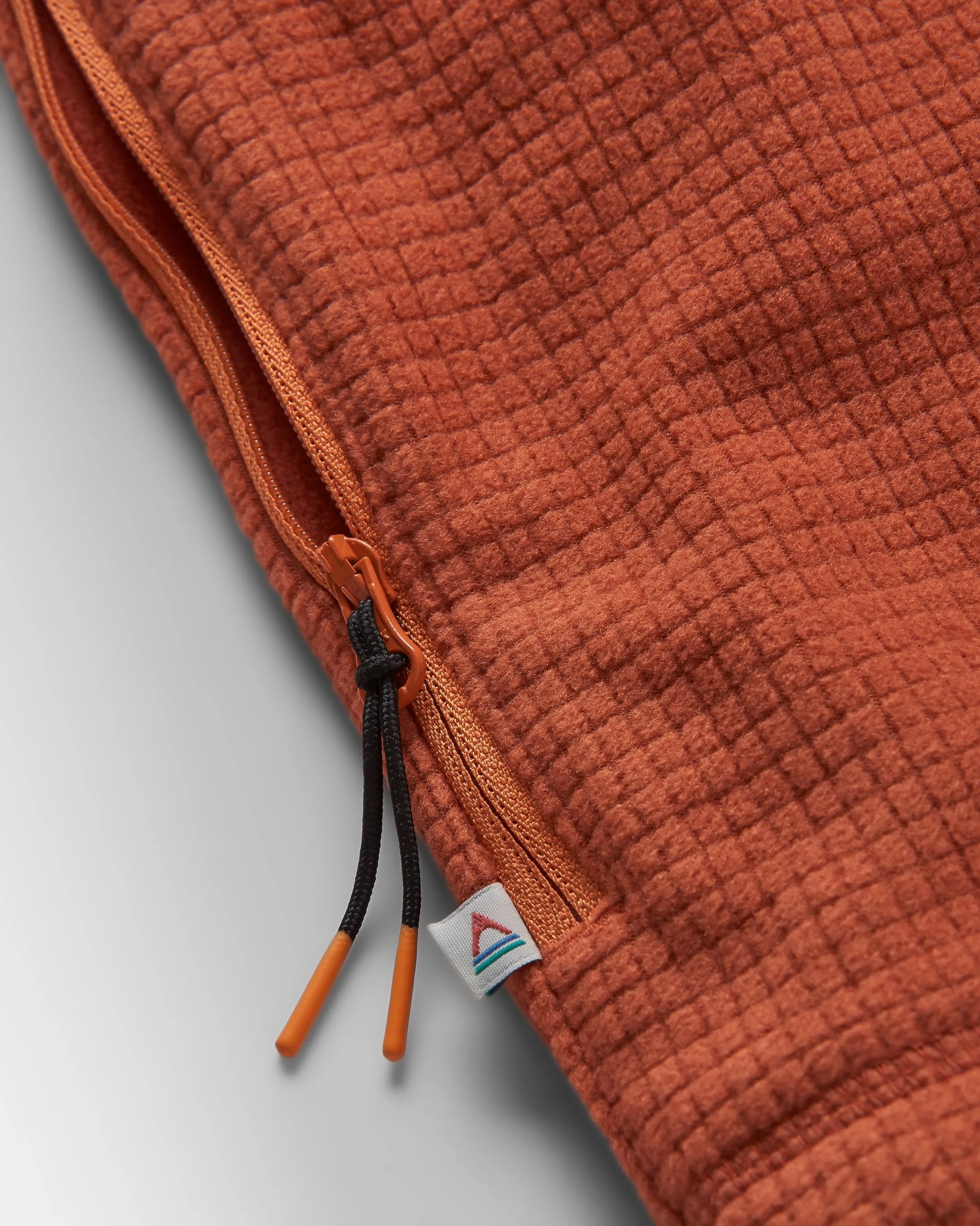 Point Recycled Grid Polar Fleece Hoodie - Baked Clay - Flatlay