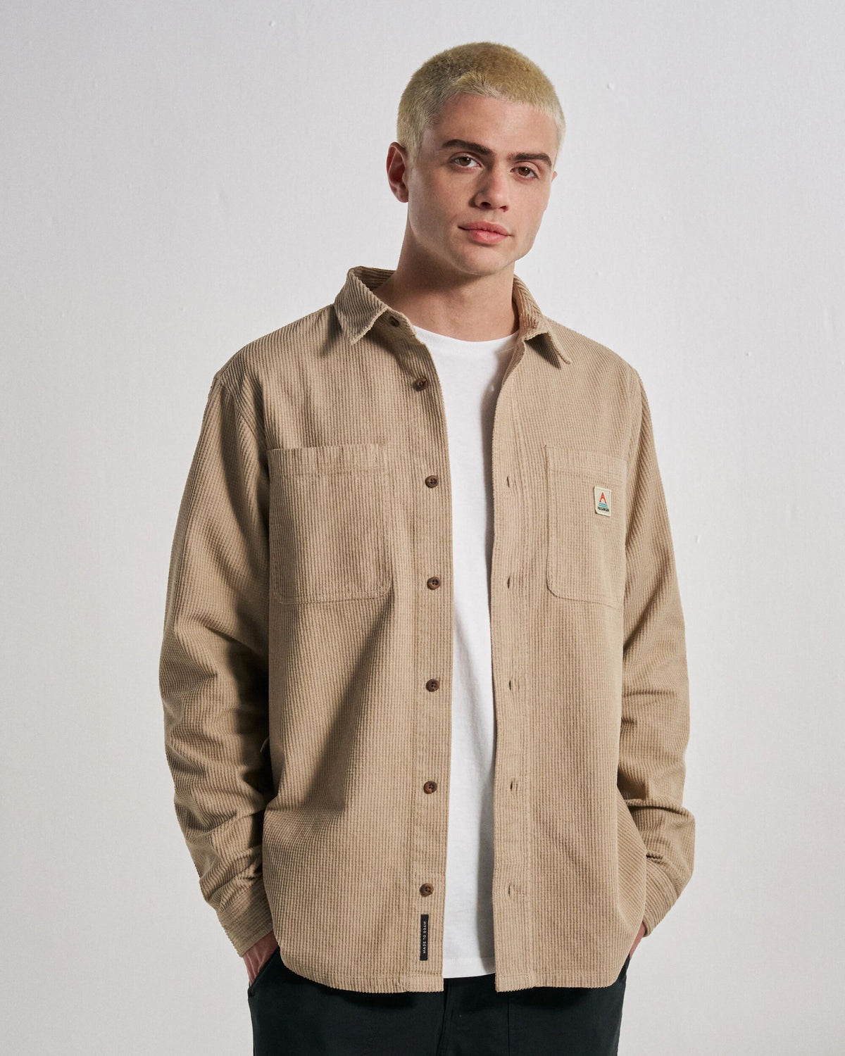 Backcountry Grid Cord Shirt - Simply Taupe - Studio Model