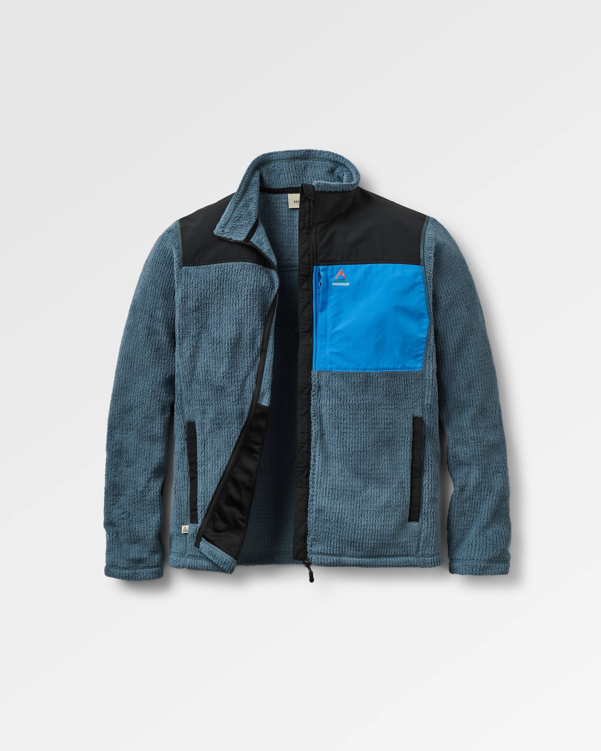 Venturescape Men's Recycled Fleece - Storm Grey/ Black - Flatlay