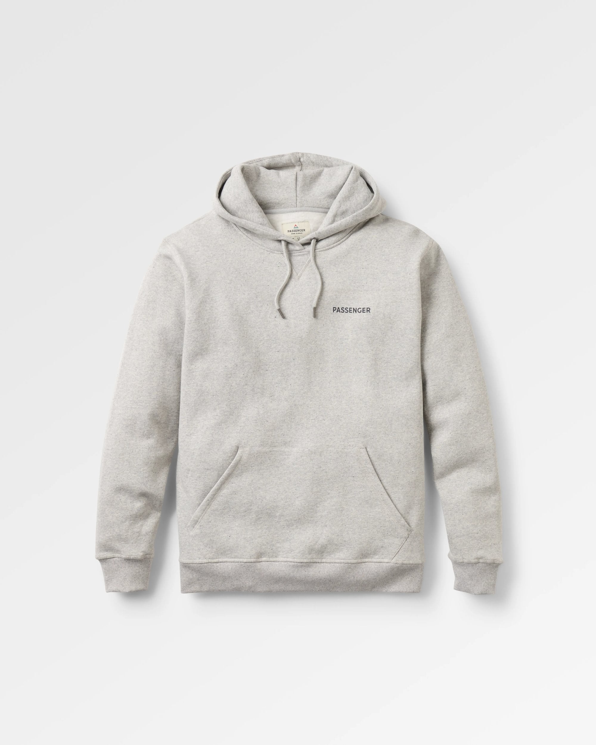 Roamer Recycled Cotton Hoodie - Grey Marl - Flatlay