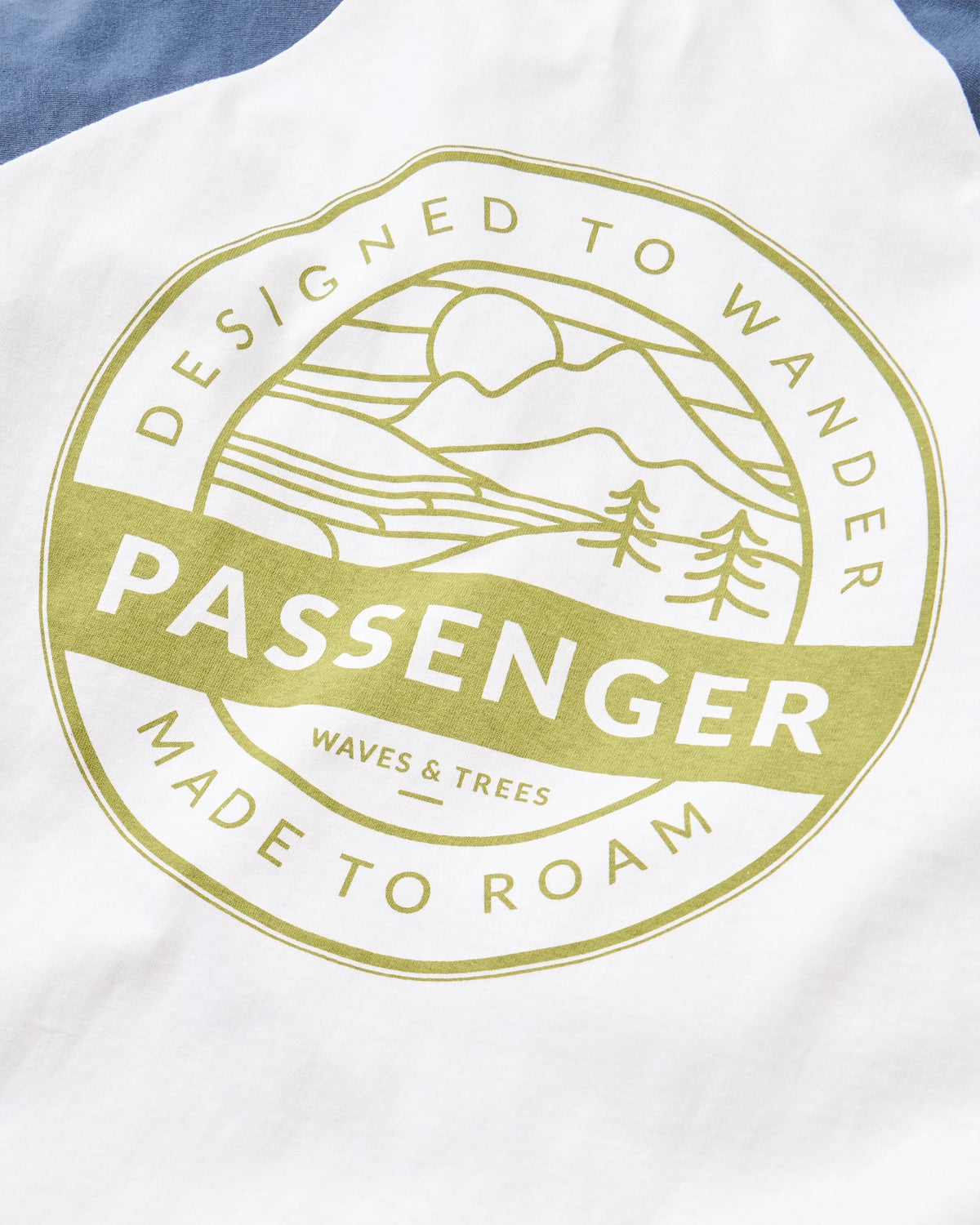 Odyssey Recycled Cotton Raglan T-Shirt - Rich Navy/White - Flatlay