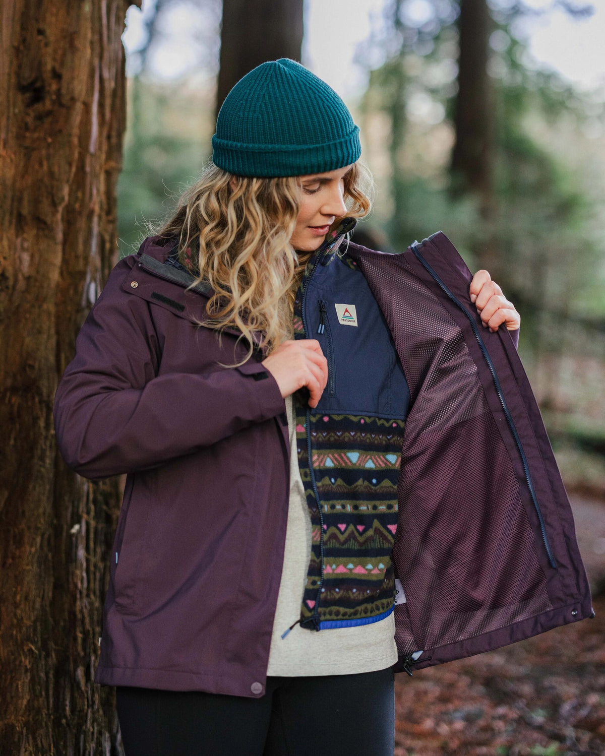 Breckenridge Waterproof 3 In 1 Jacket - Deep Plum - Lifestyle