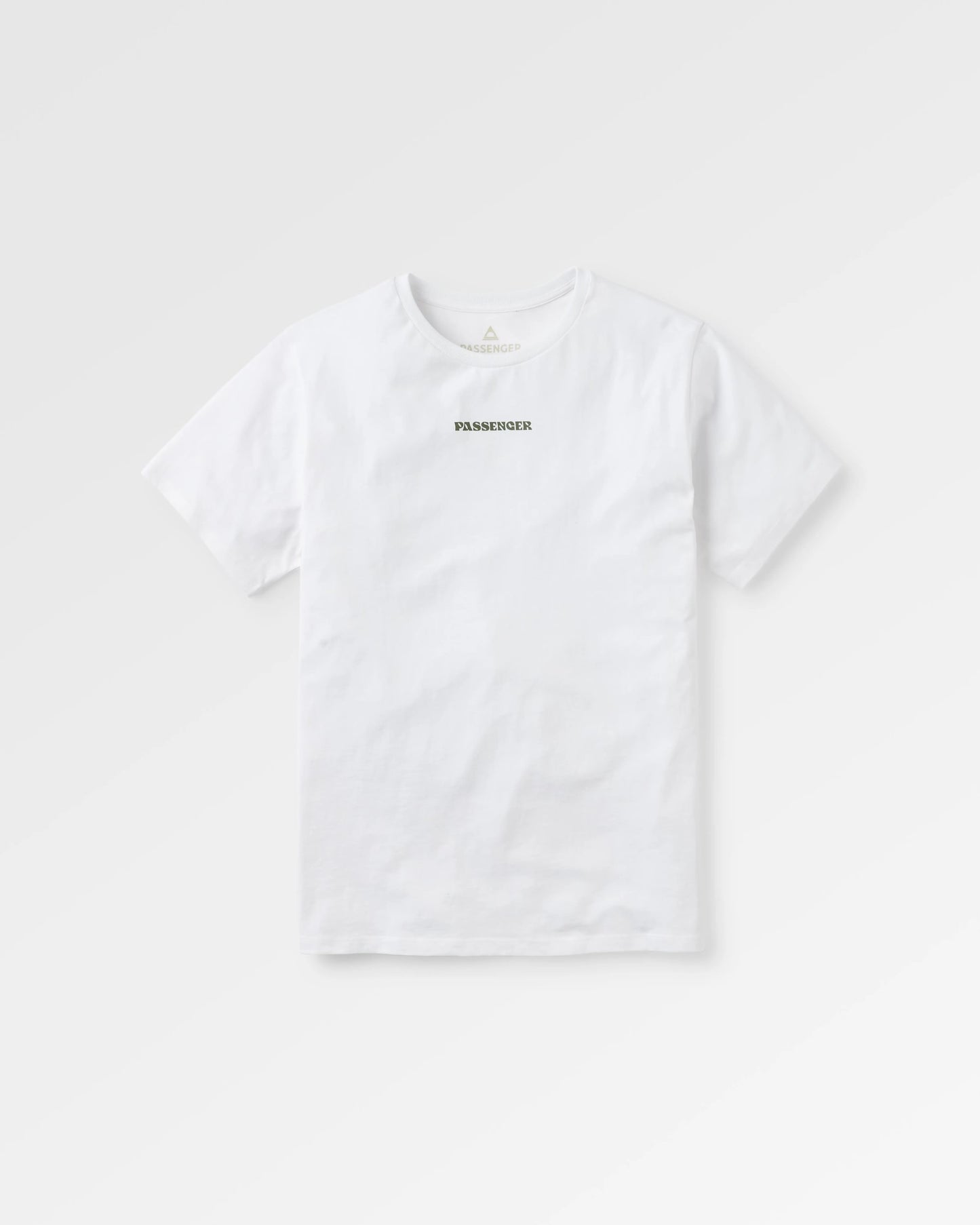 Tall Pines Men's Recycled Cotton T-shirt - White - Flatlay