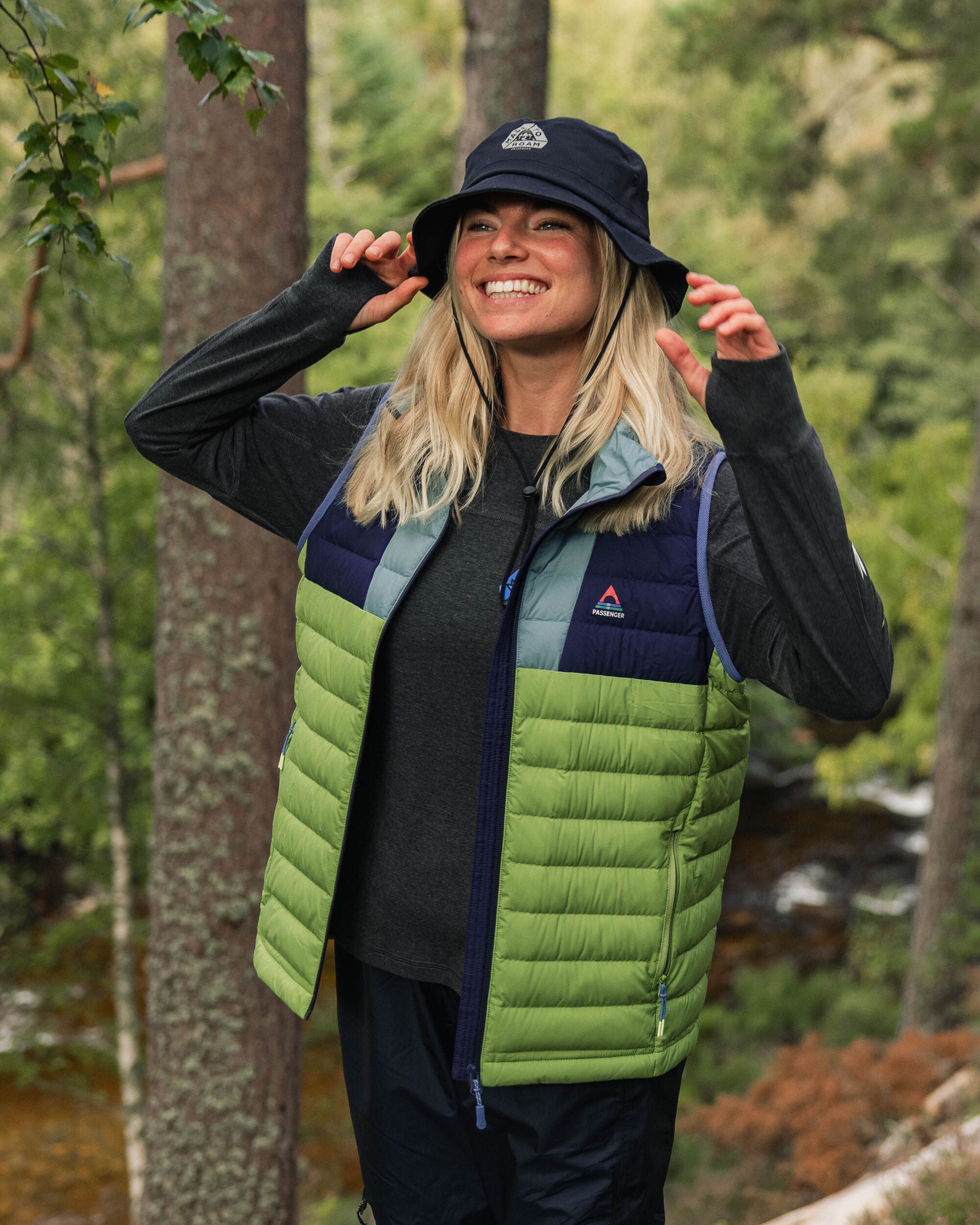 Northstar Down Recycled Vest -  Rich Navy/Pear Green/Arctic - Lifestyle