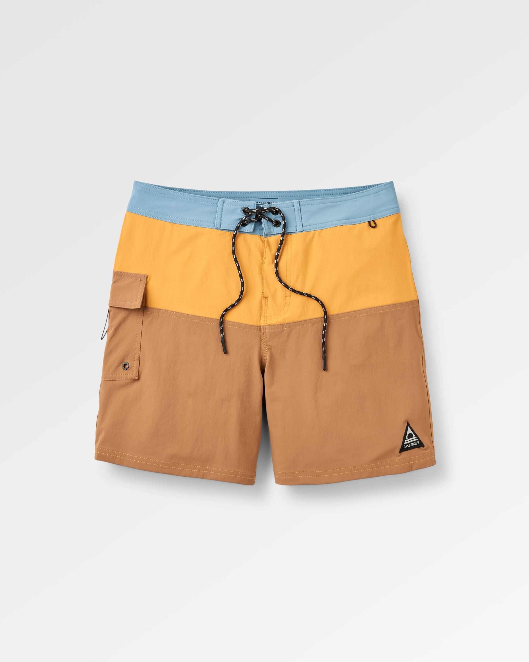 Cutback NetPlus® Recycled Boardshort - Spruce Yellow/Toffee - Flatlay