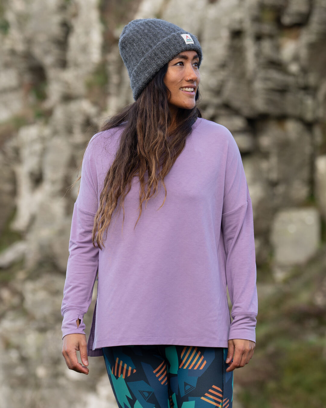 Lotus Recycled Active LS Top - Lilac - Lifestyle