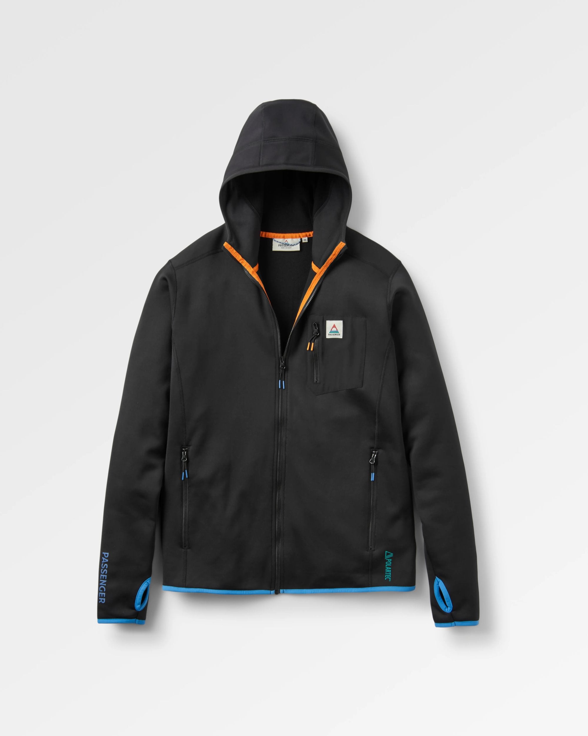 Solitude Recycled Polartec® Fleece Hoodie - Black - Flatlay