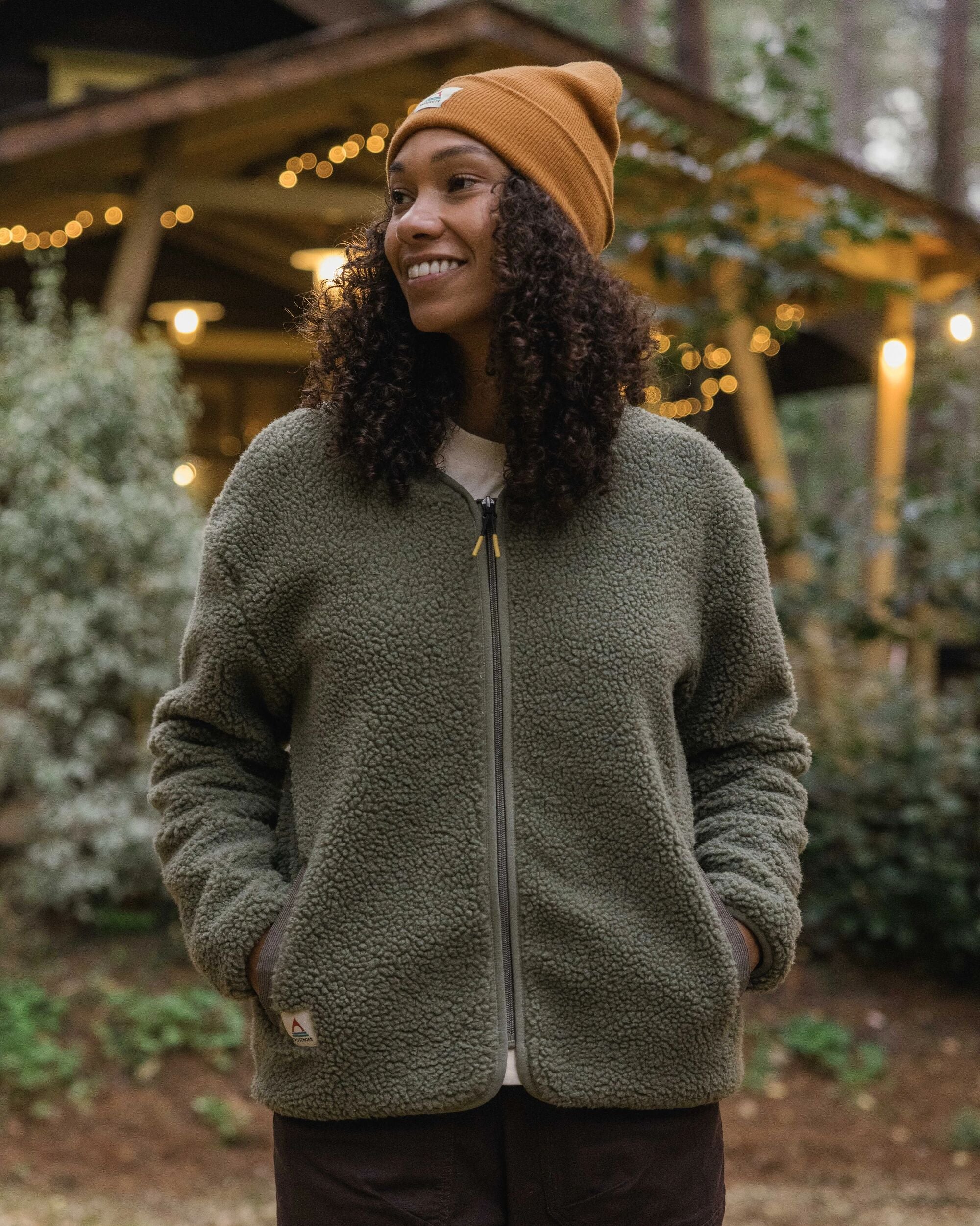 Tawny Recycled Deep-Pile Sherpa Fleece - Dusty Olive - Lifestyle