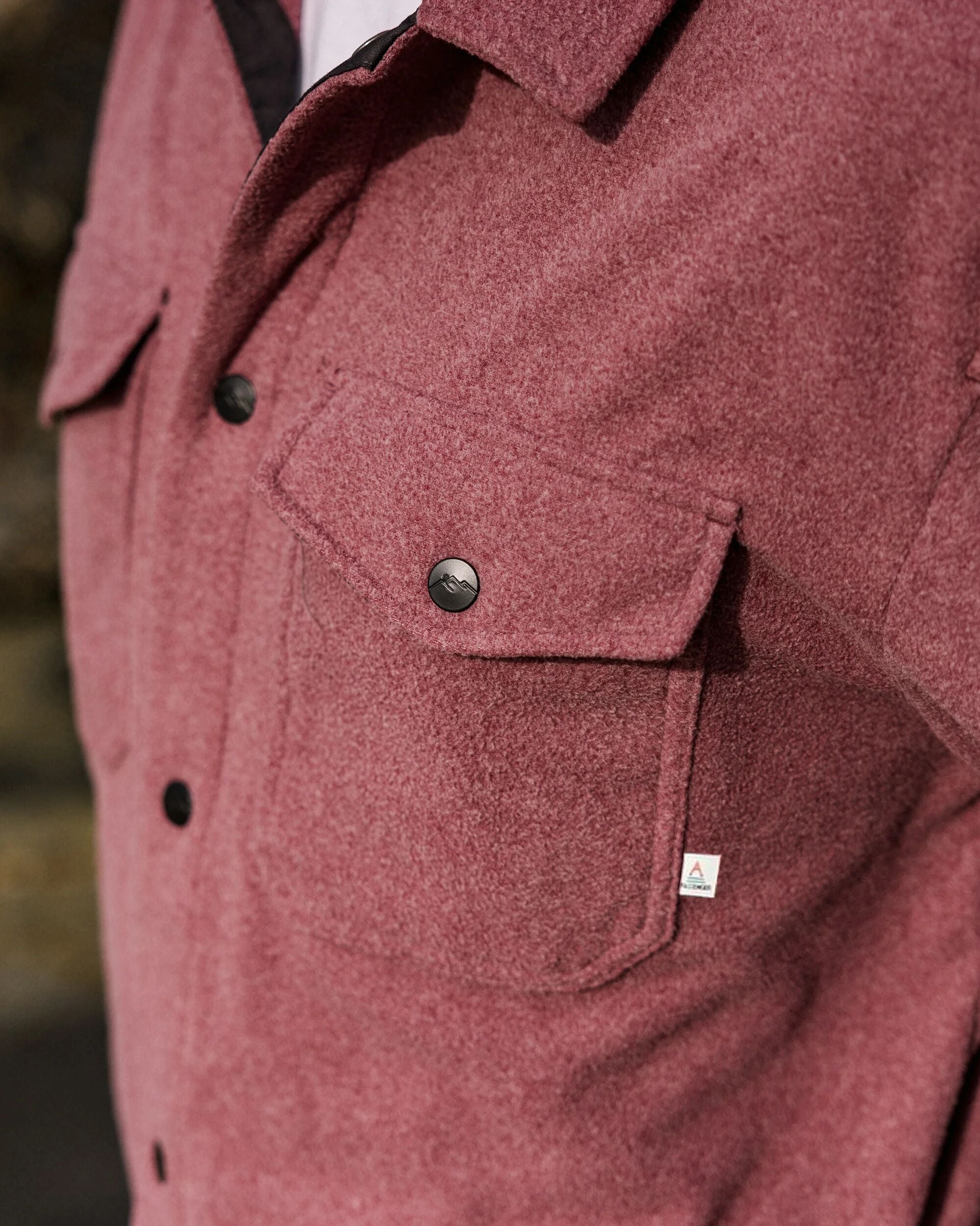 Maple Recycled Polar Fleece Shirt - Wine Marl - Lifestyle