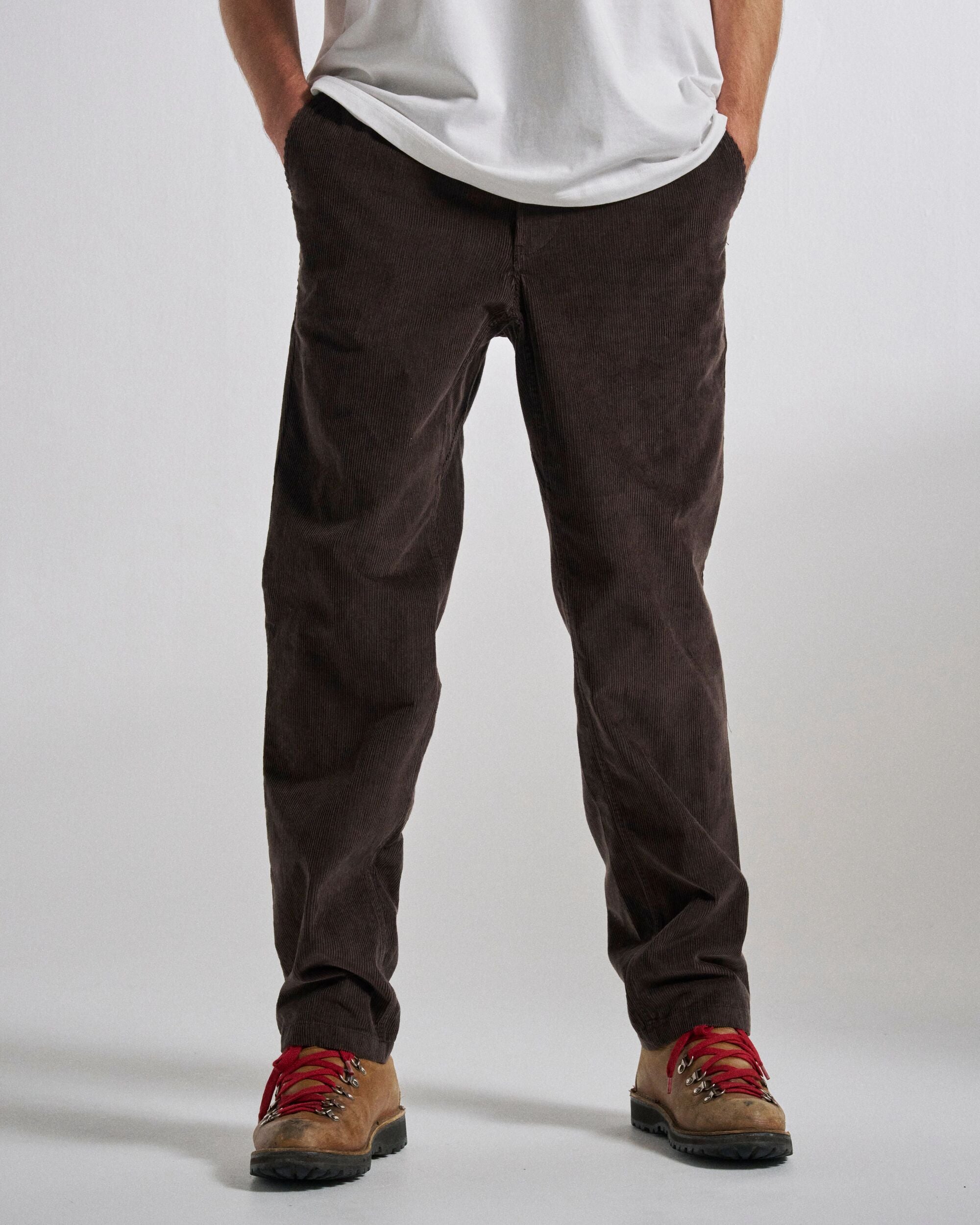 Adventurer Cord Trouser - Espresso - Studio Model