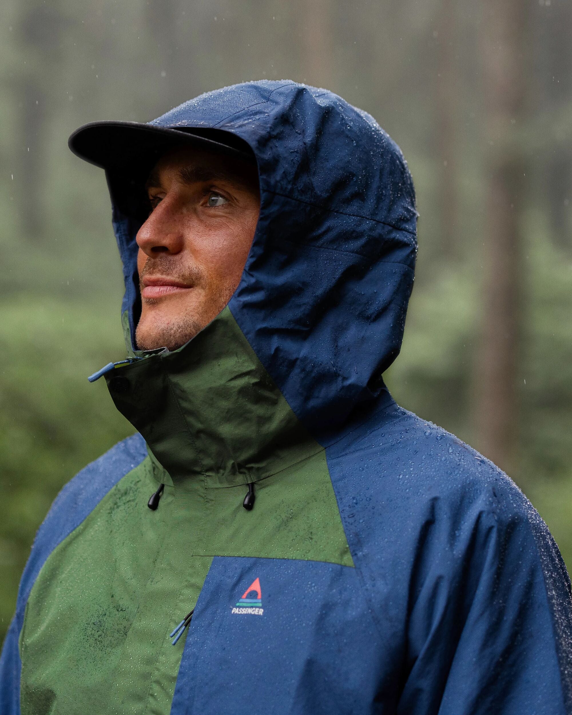 Trailscape Men's Waterproof Jacket - Dark Denim/Wild Green - Lifestyle