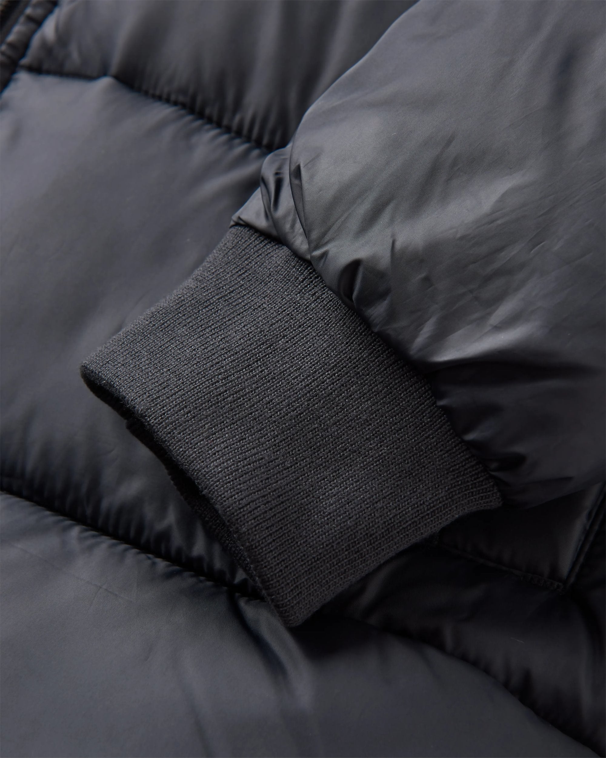 Elowen Hooded Recycled Insulated Jacket - Black - Flatlay