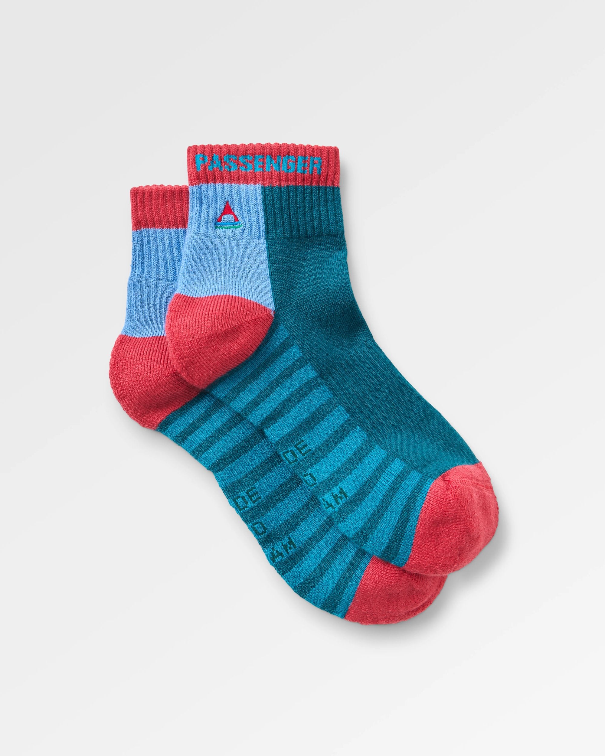 Tillamock Merino Active Quarter Sock - Mediterranean - Flatlay