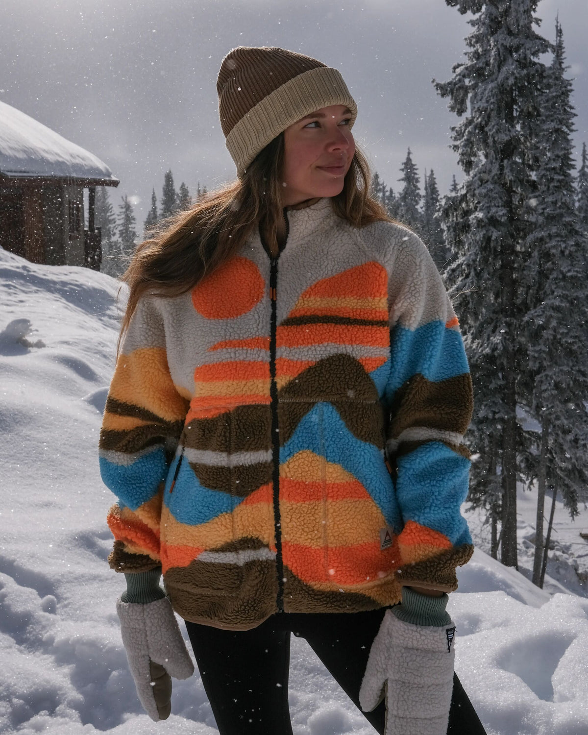 Fairbanks Full Zip Sherpa Fleece - Mountain Sunset Multi - IGC