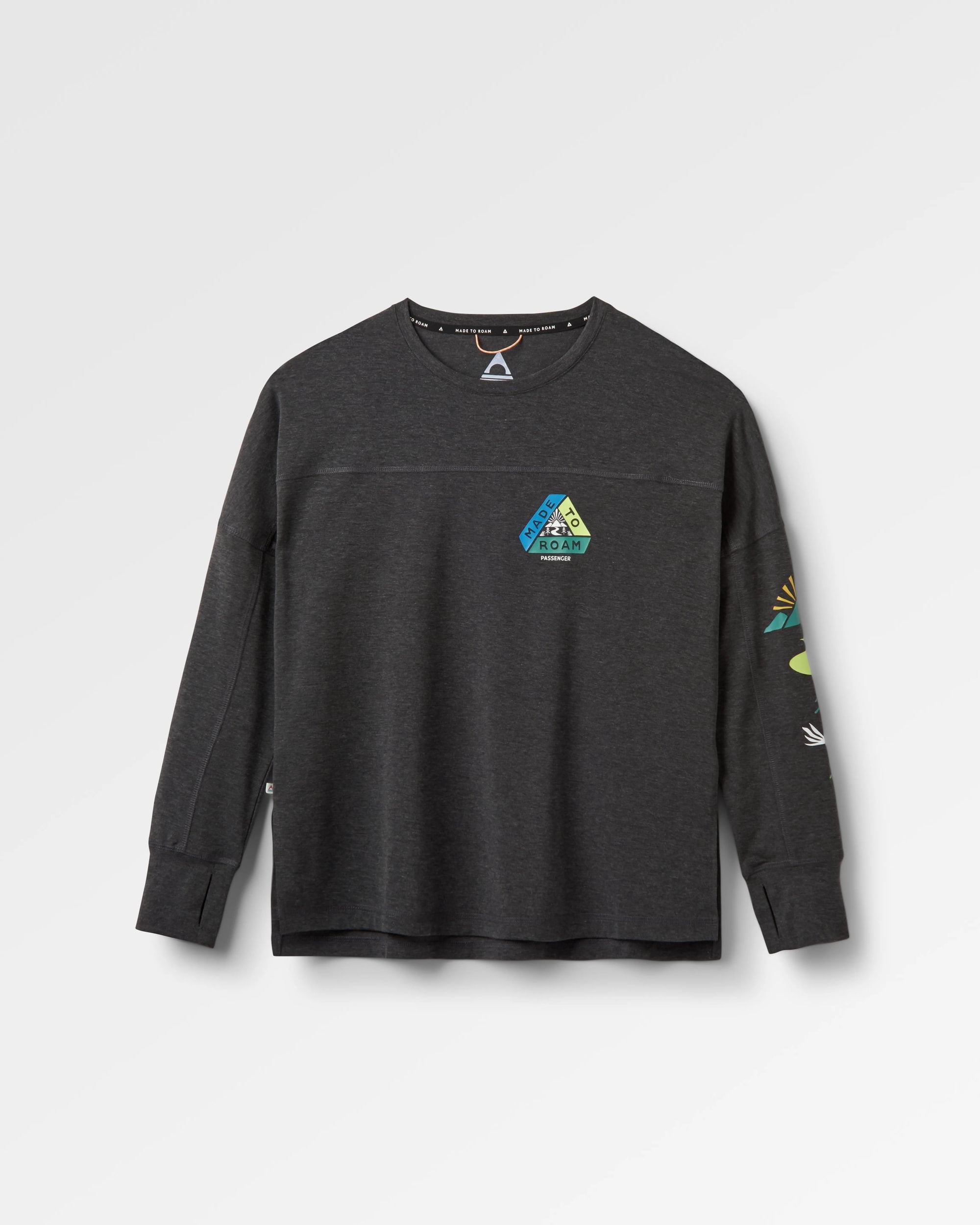 Sorrento Recycled Active LS T-Shirt - Black - Flatlay