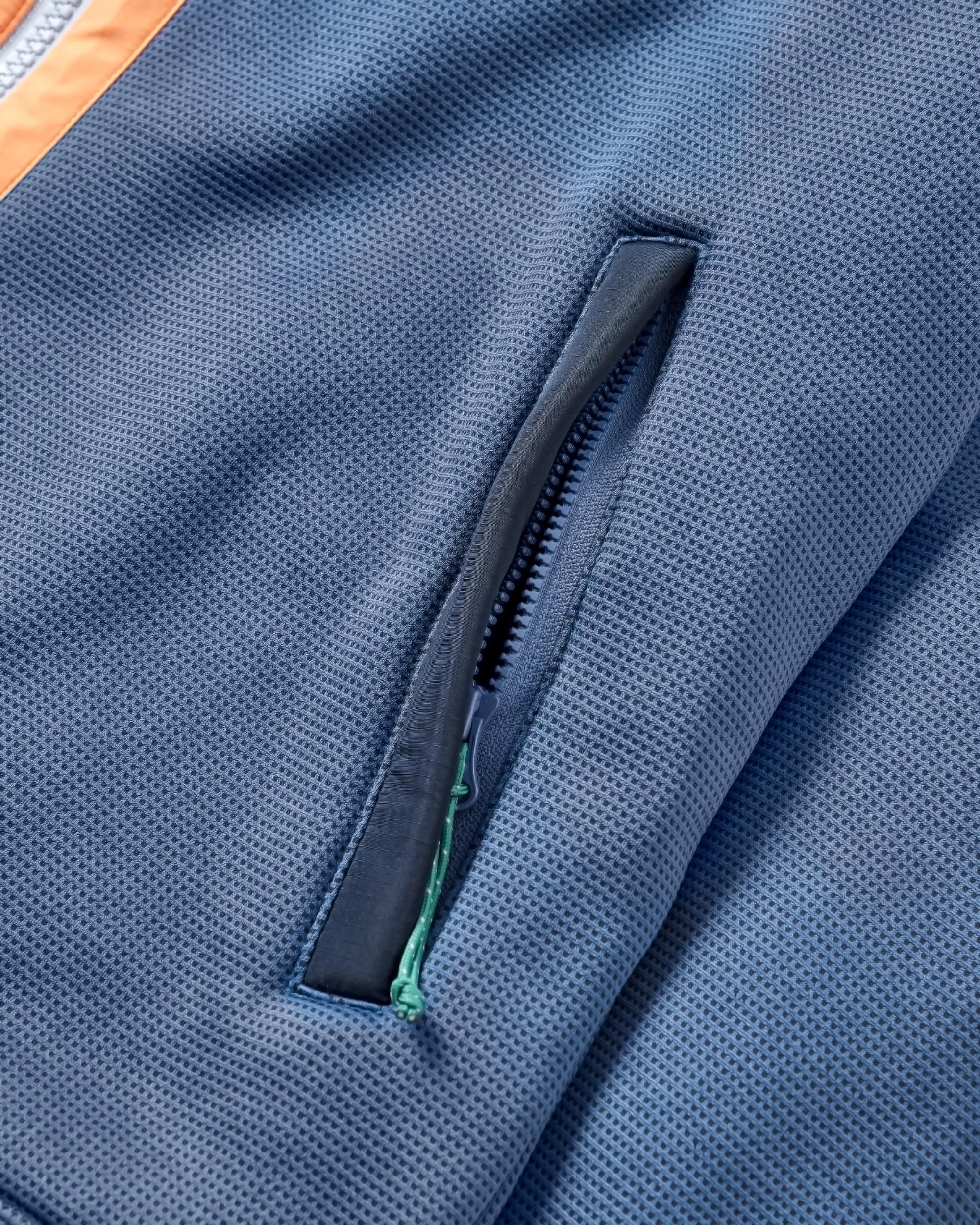 Slope Hooded Recycled Fleece - Dark Denim - Flatlay