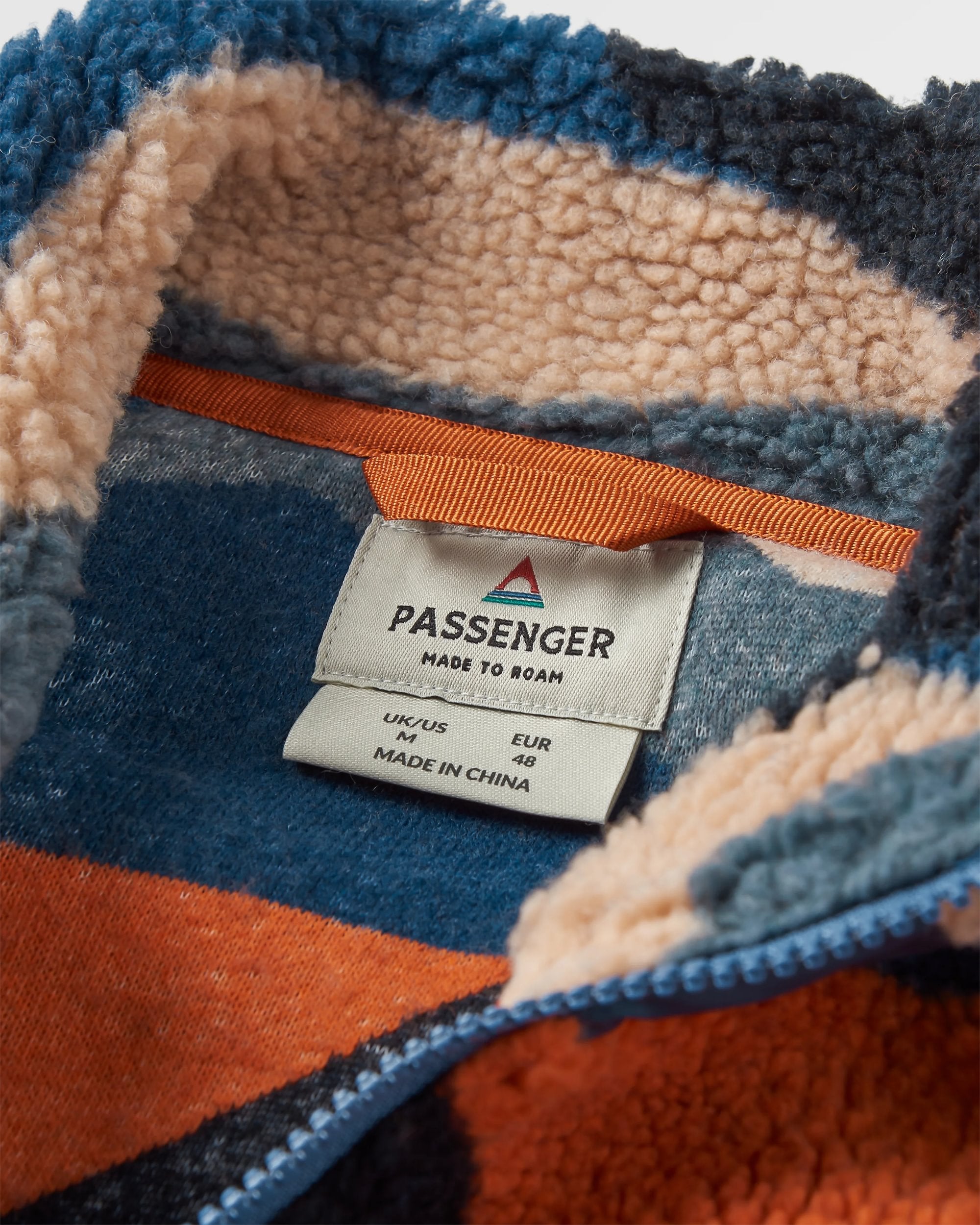 Offroad Recycled Sherpa 1/2 Zip Fleece - Vista Patchwork Dark Denim - Flatlay