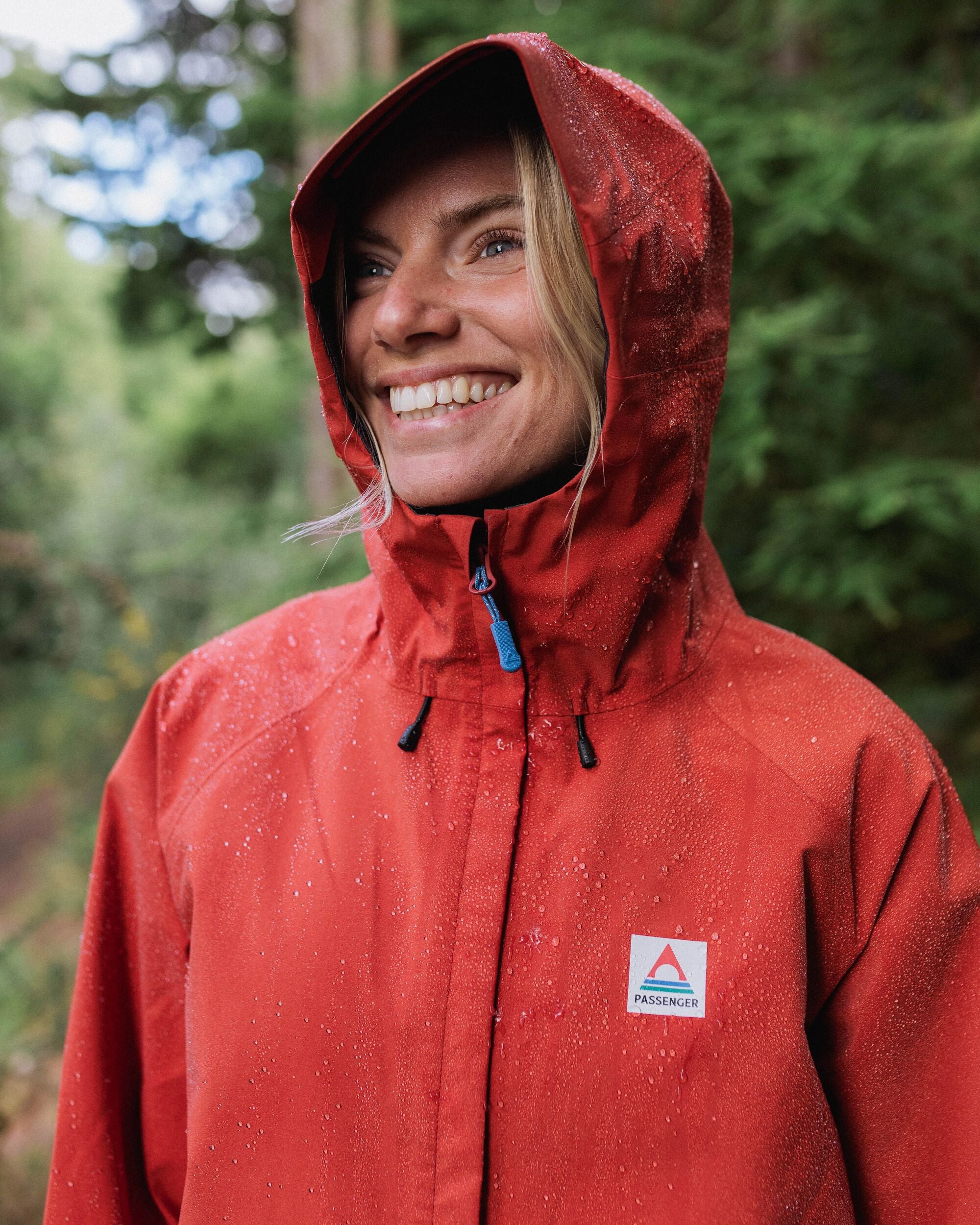Five Element Recycled Waterproof Jacket - Red Ochre - Lifestyle