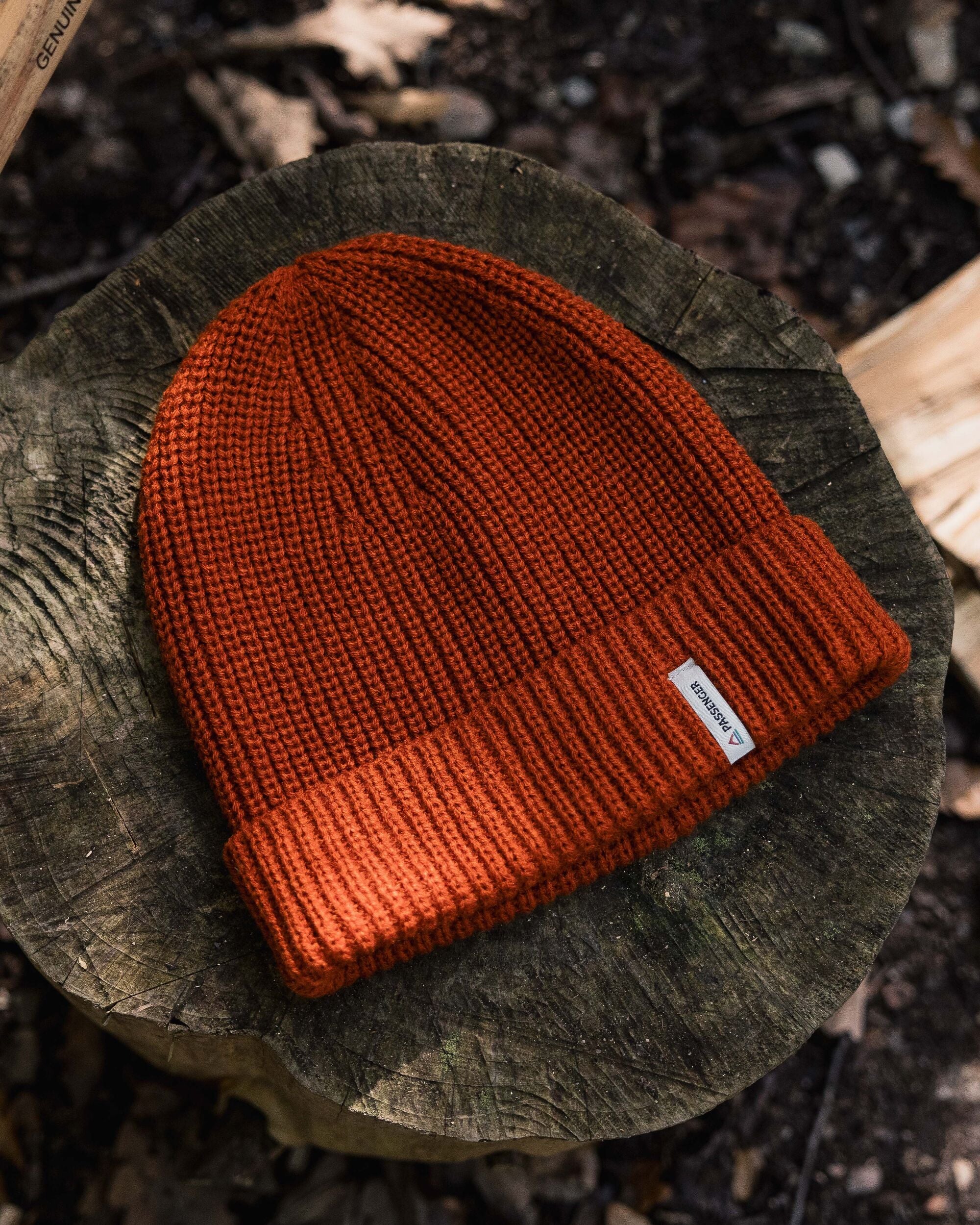 Compass Recycled Beanie - Rust - Lifestyle