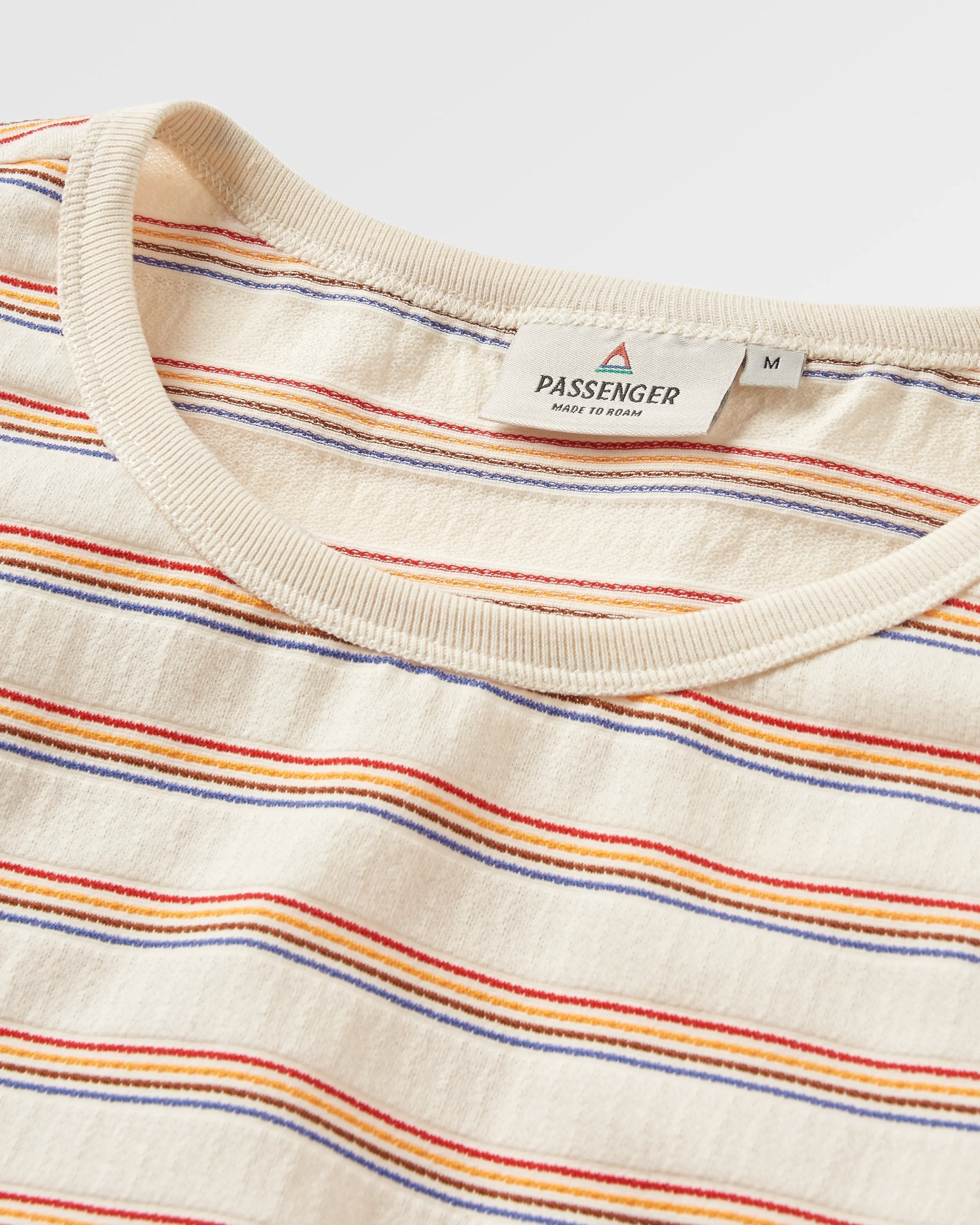 Retro Vibes Organic Cotton T-Shirt - Retro Stripe - Flatlay