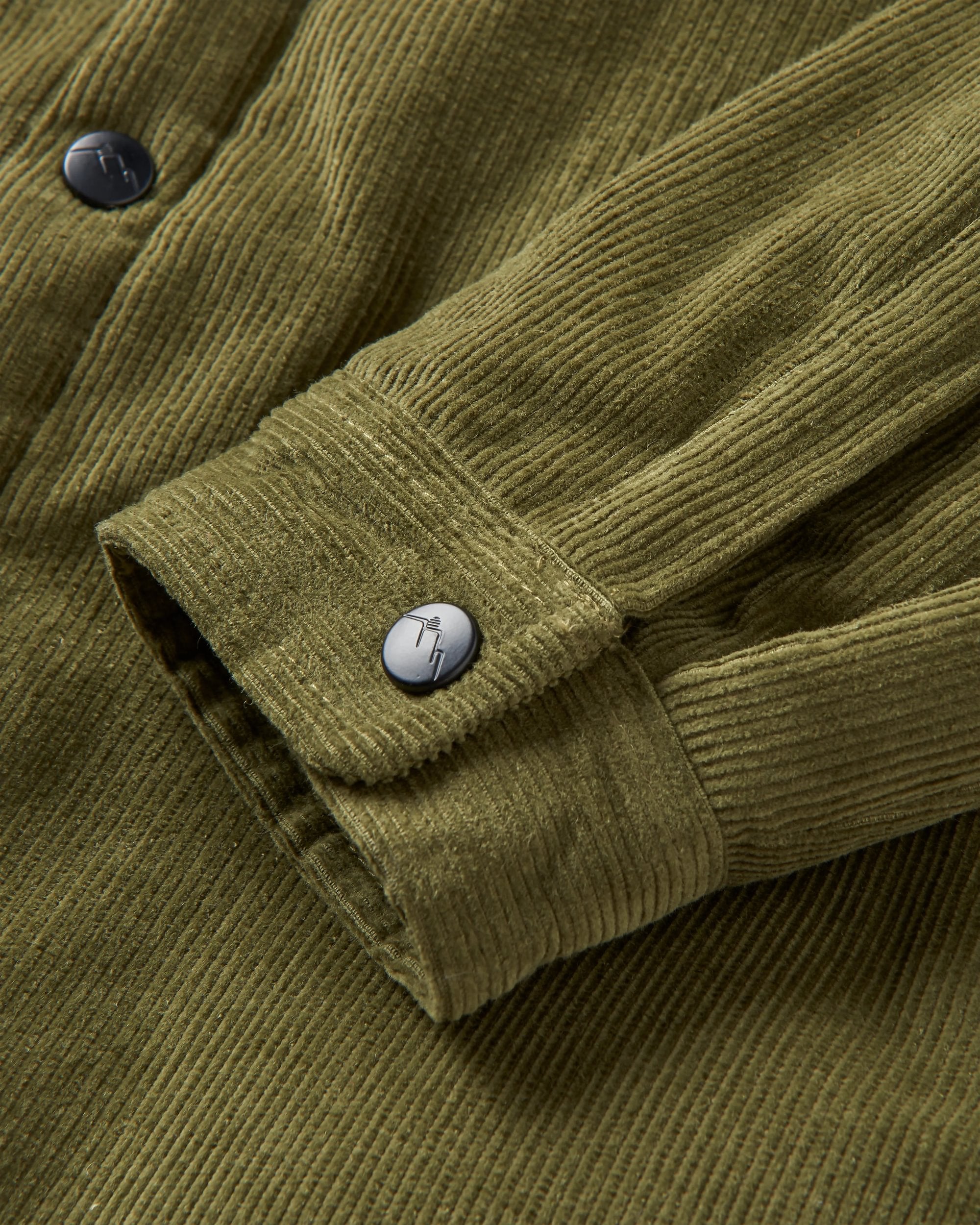 Kodiak Sherpa Lined Cord Overshirt - Khaki - Flatlay