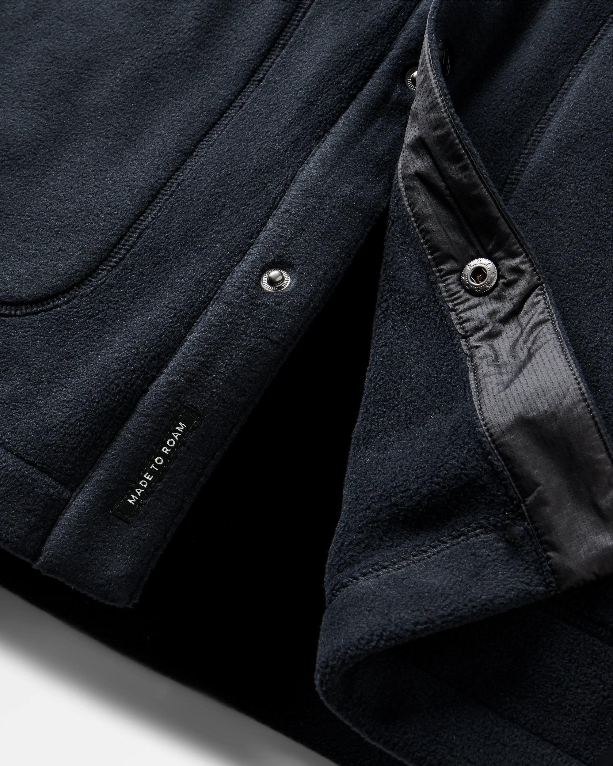 Adapt Fleece Overshirt - Black - Flatlay
