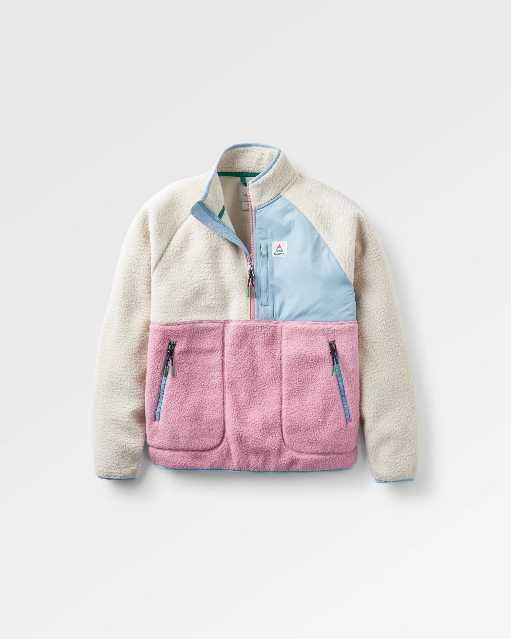 Home Sherpa Fleece - Oatmeal/Pink haze - Flatlay