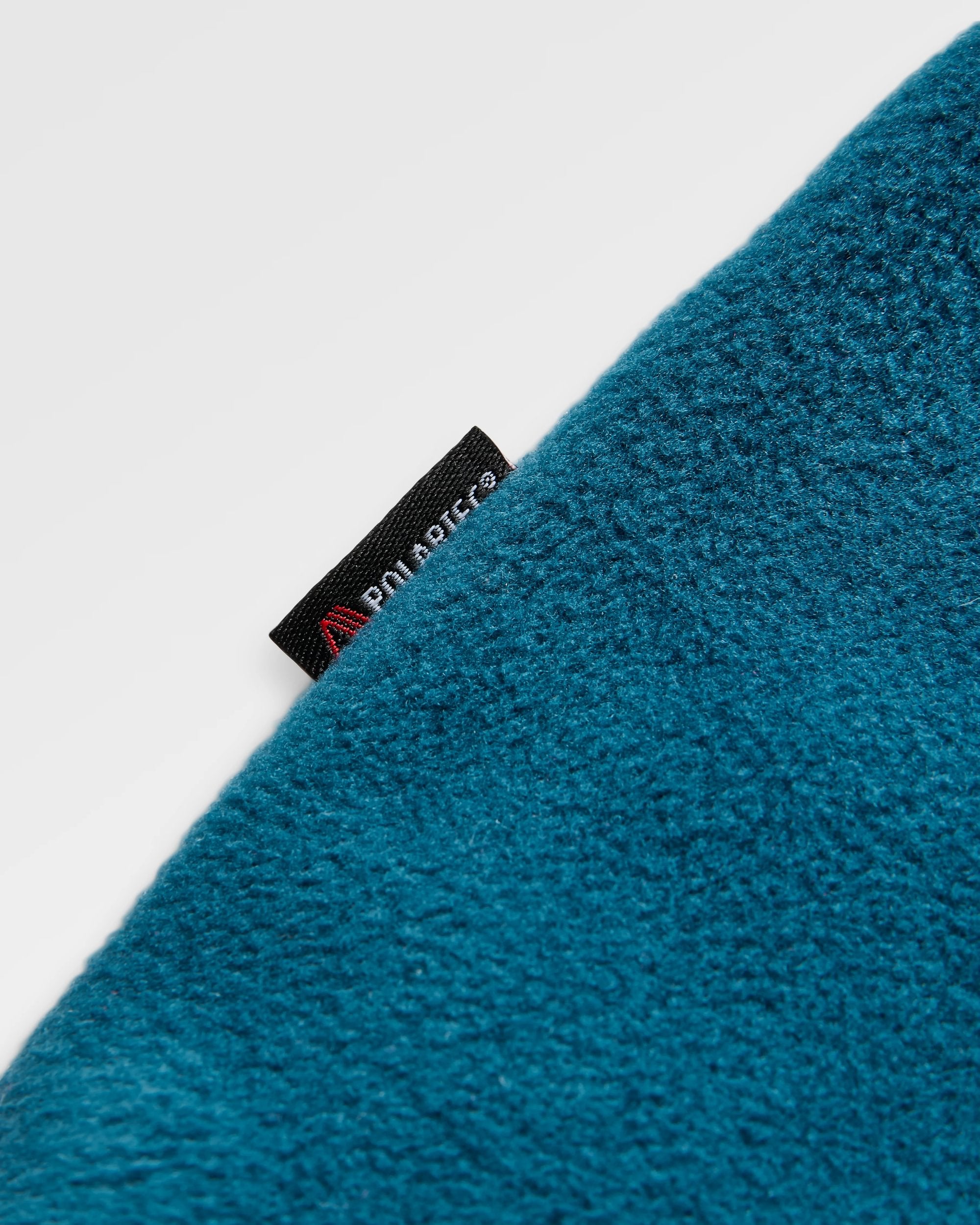 Woodland Hoodless 1/2 Zip Recycled Polartec® Fleece - Espresso/Tidal Blue - Flatlay